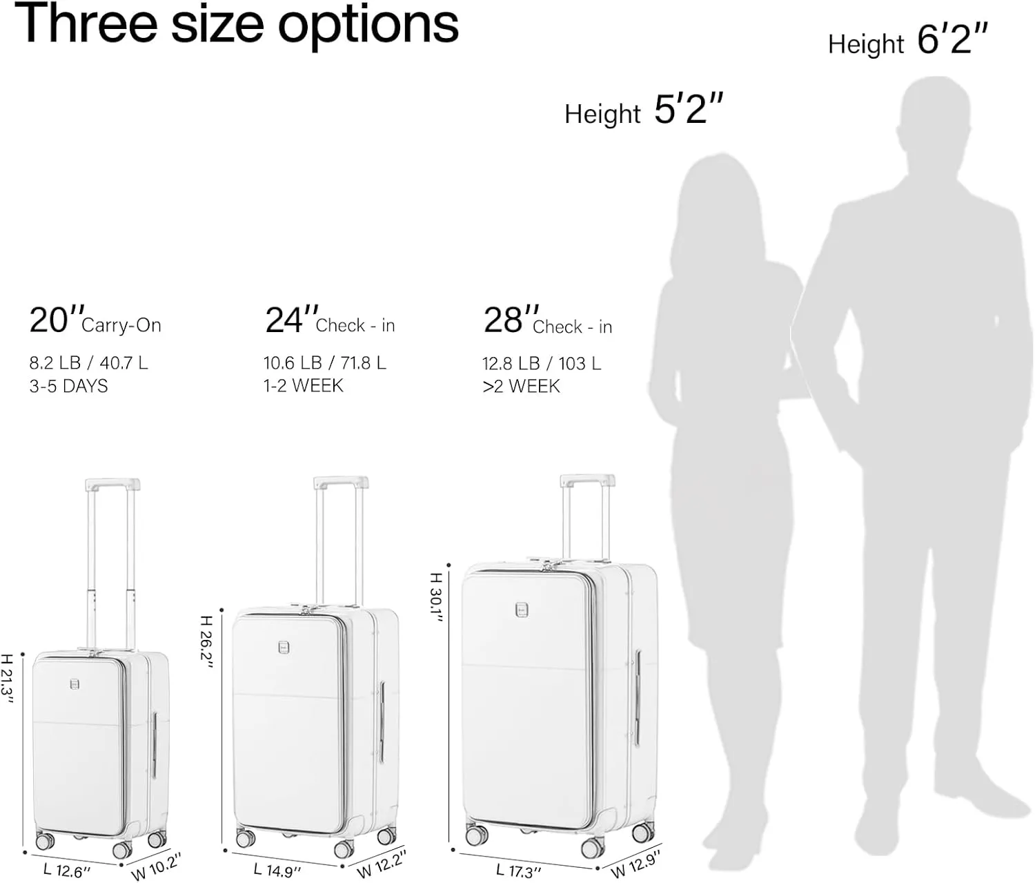 Hanke Luggage 28 Inch Large Suitcases with Wheels,Top Opening Checked Luggage Hard Case Travel Luggage with TSA Lock and Cup Holder,Bamboo Green