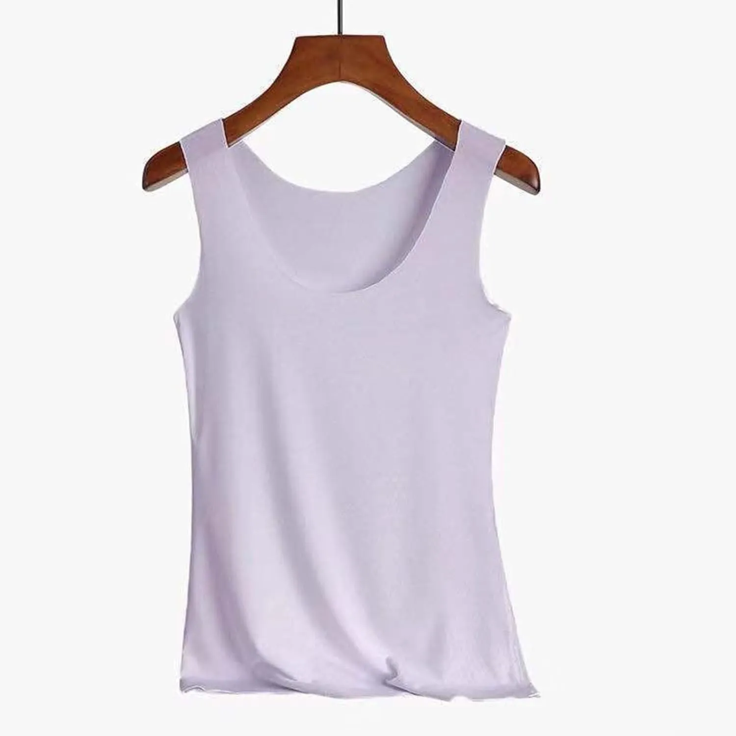 Heevina Tank Tops With Built In Bras For Women Seamless Camisole Undershirts Vest Spaghetti Strap Shelf Bra Shirt