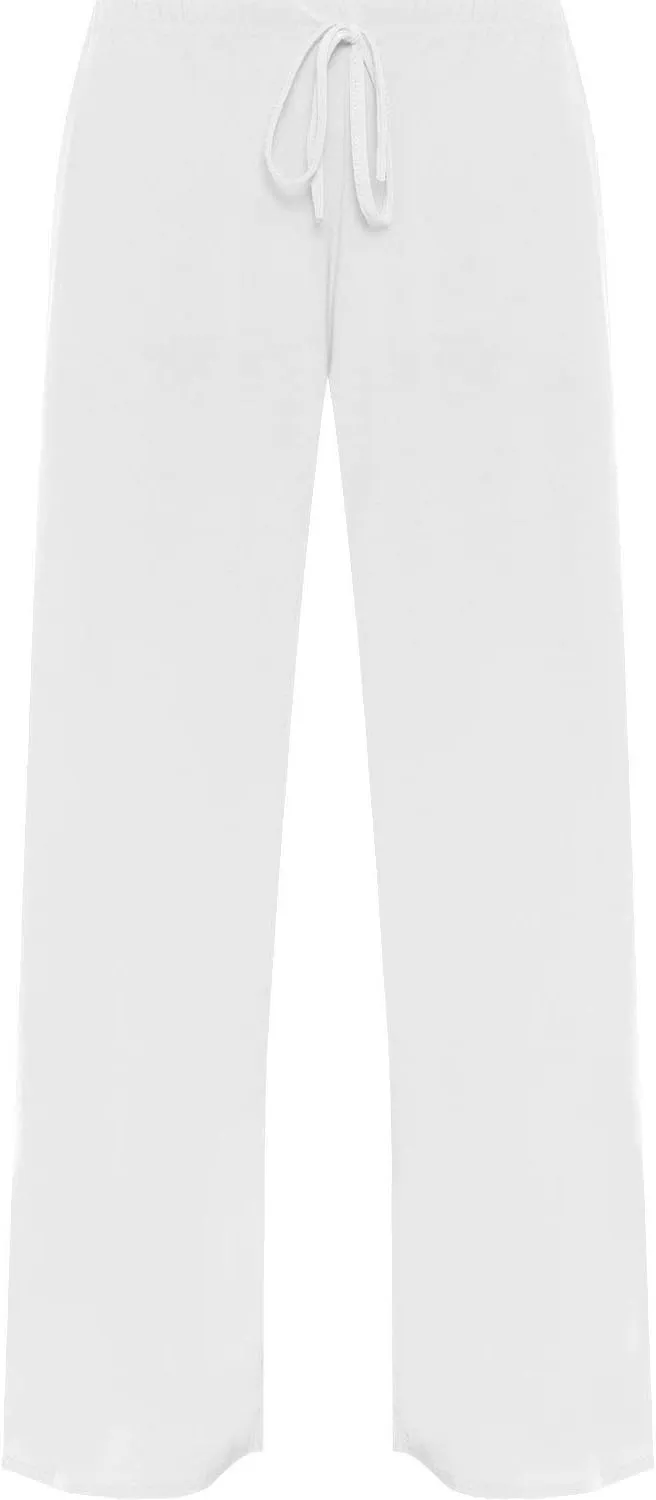 Hina Fashion Womens Stretchy ITY Wide Leg Palazzo Full Length Flared Drawstring Pants Plus Size Trousers