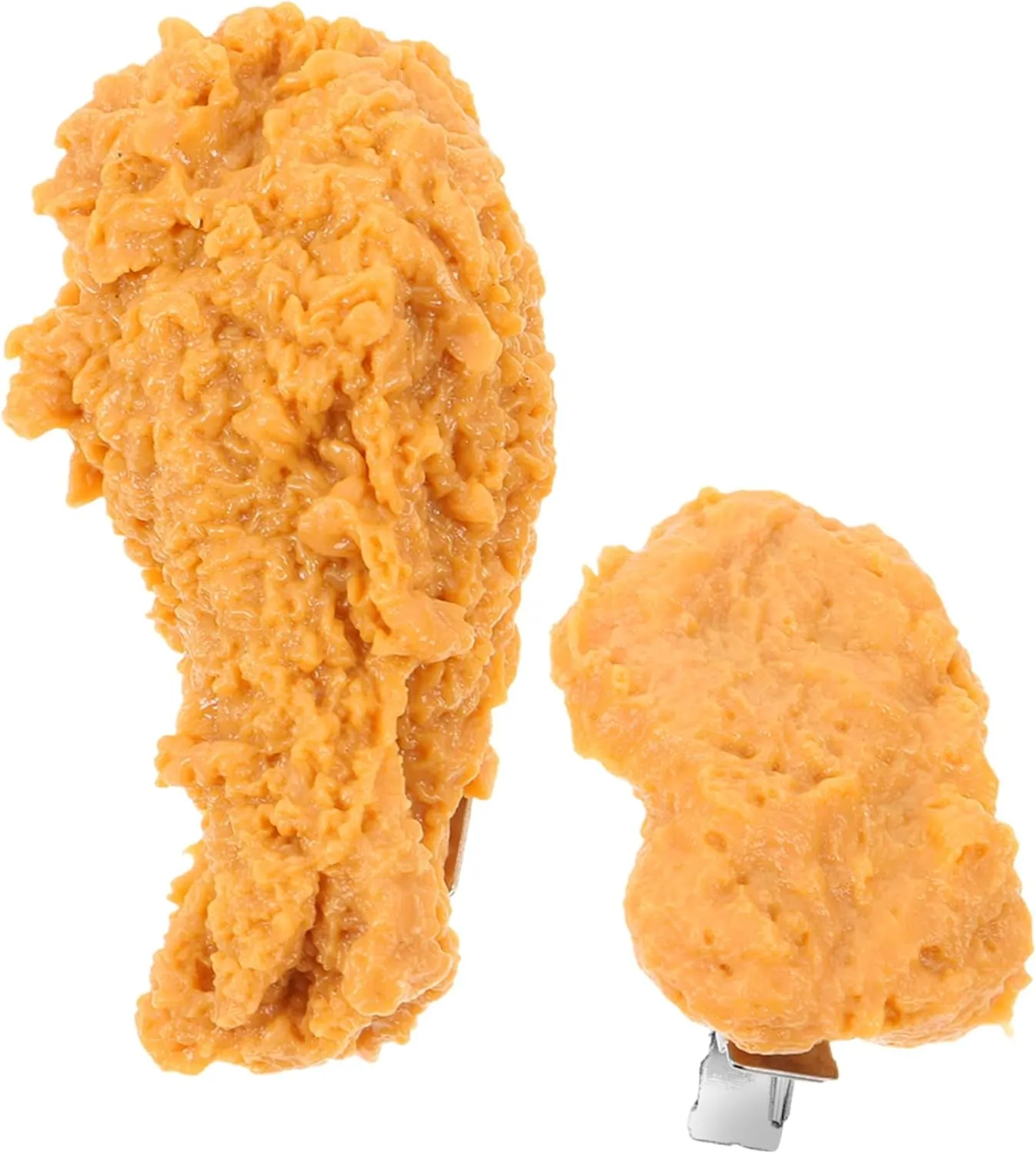 Homoyoyo 2Pcs Cute Fried Chicken Hair Clips Creative Hair Accessories for Women Lightweight Aesthetic Hairpins for Unique Styles for Daily Use and Special Occasions