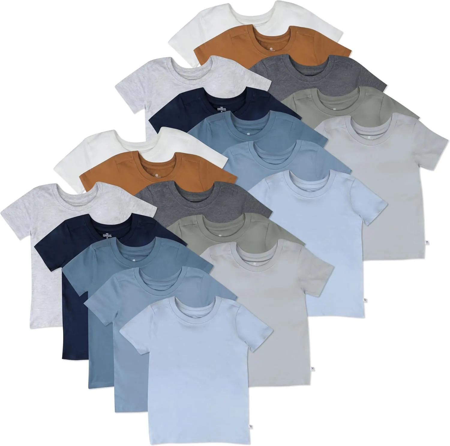 HonestBaby Multipack T-Shirt 100% Organic Cotton Infant Baby, Toddler, Little Kids Boys, Girls, Unisex