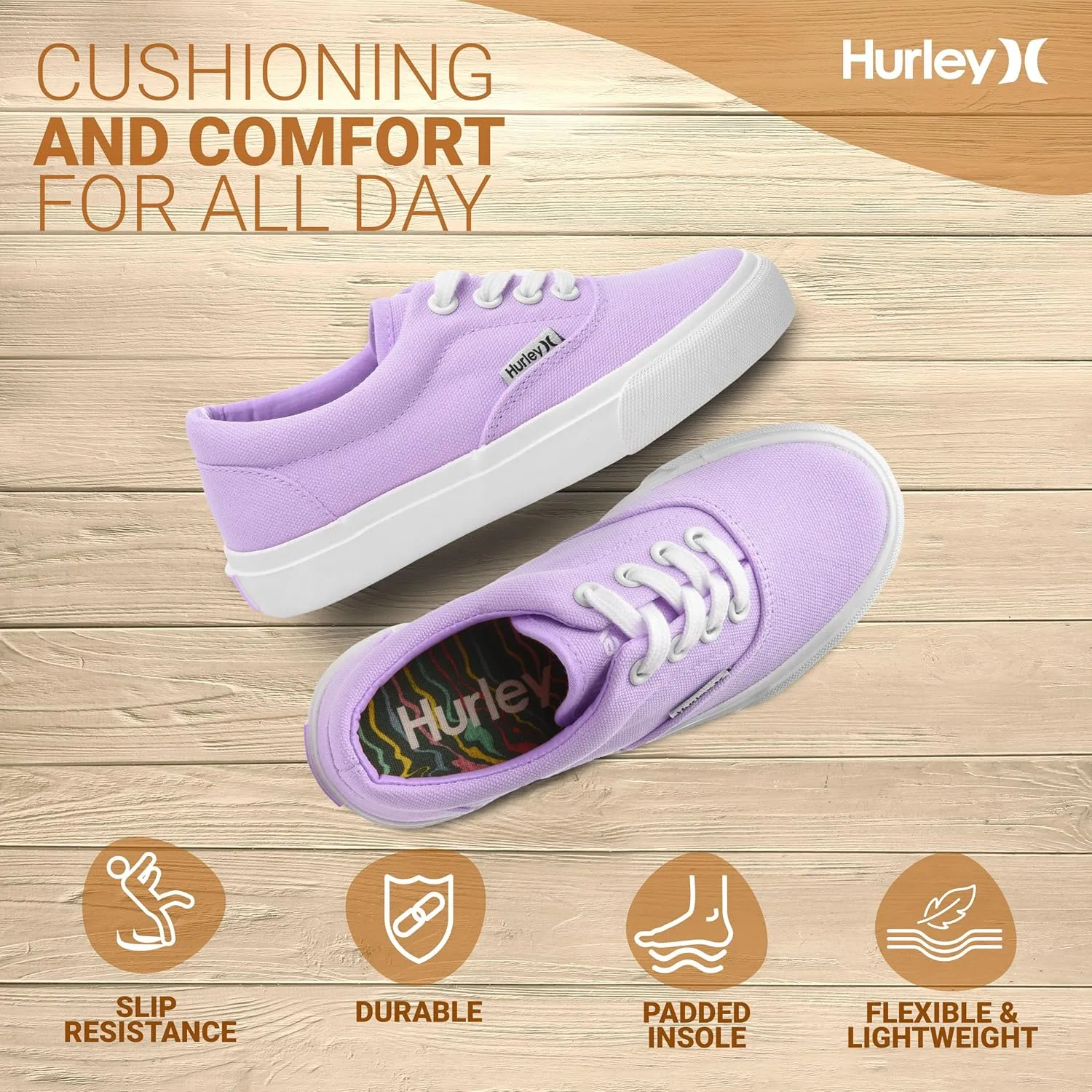 Hurley Marley Kids Lace Up Canvas Sneakers ??Low Cut Skateboarding Shoes for Kids, Sports Shoes for Boys and Girls