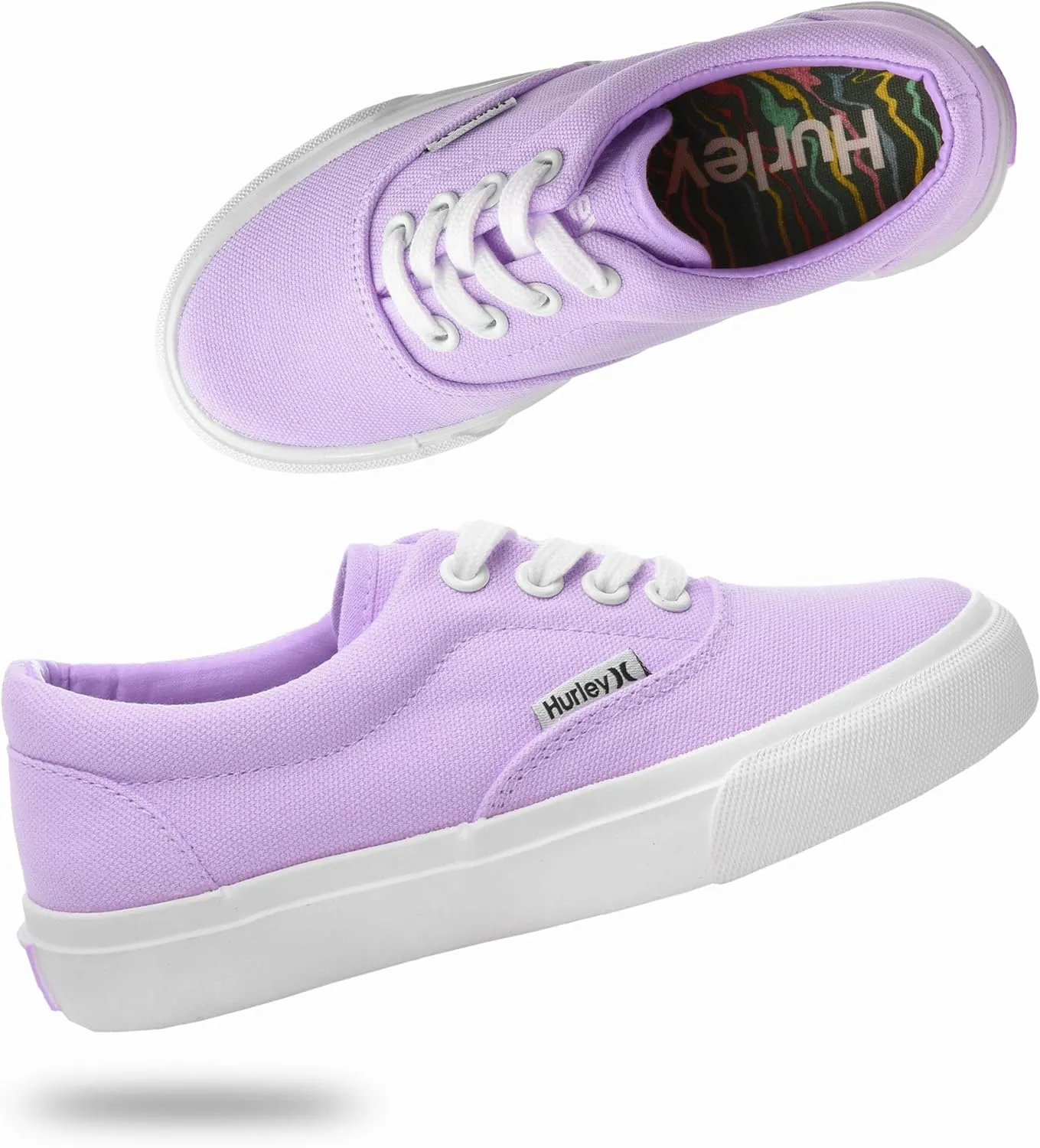 Hurley Marley Kids Lace Up Canvas Sneakers ??Low Cut Skateboarding Shoes for Kids, Sports Shoes for Boys and Girls