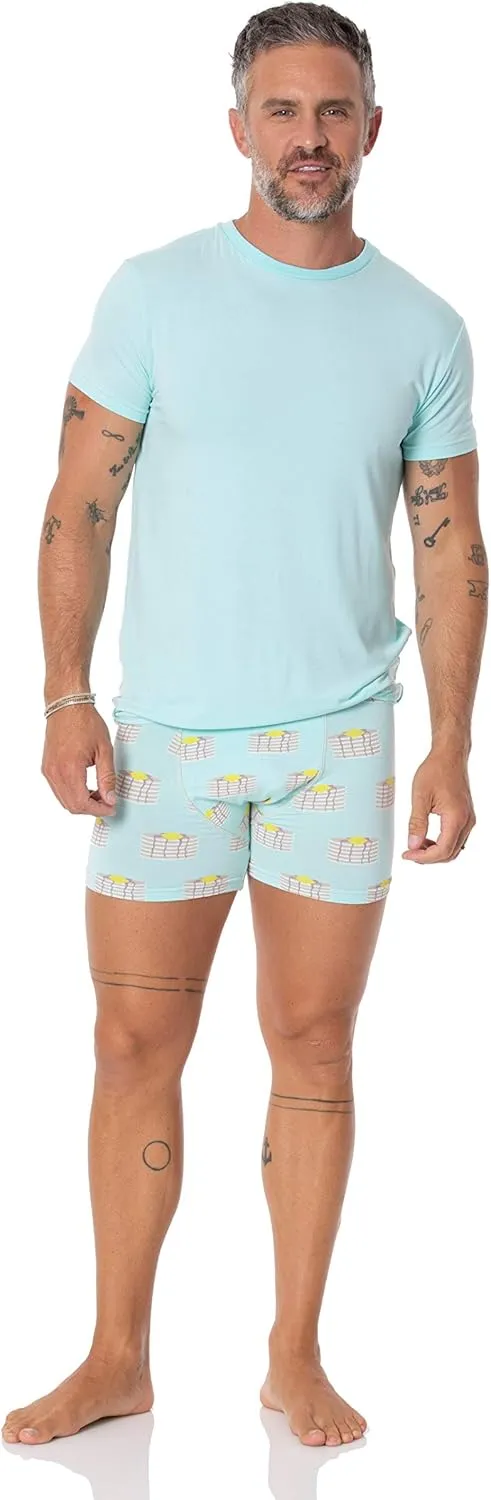 KICKEE Mens Print Boxer Brief Underwear, Silky Soft Printed Briefs for Men
