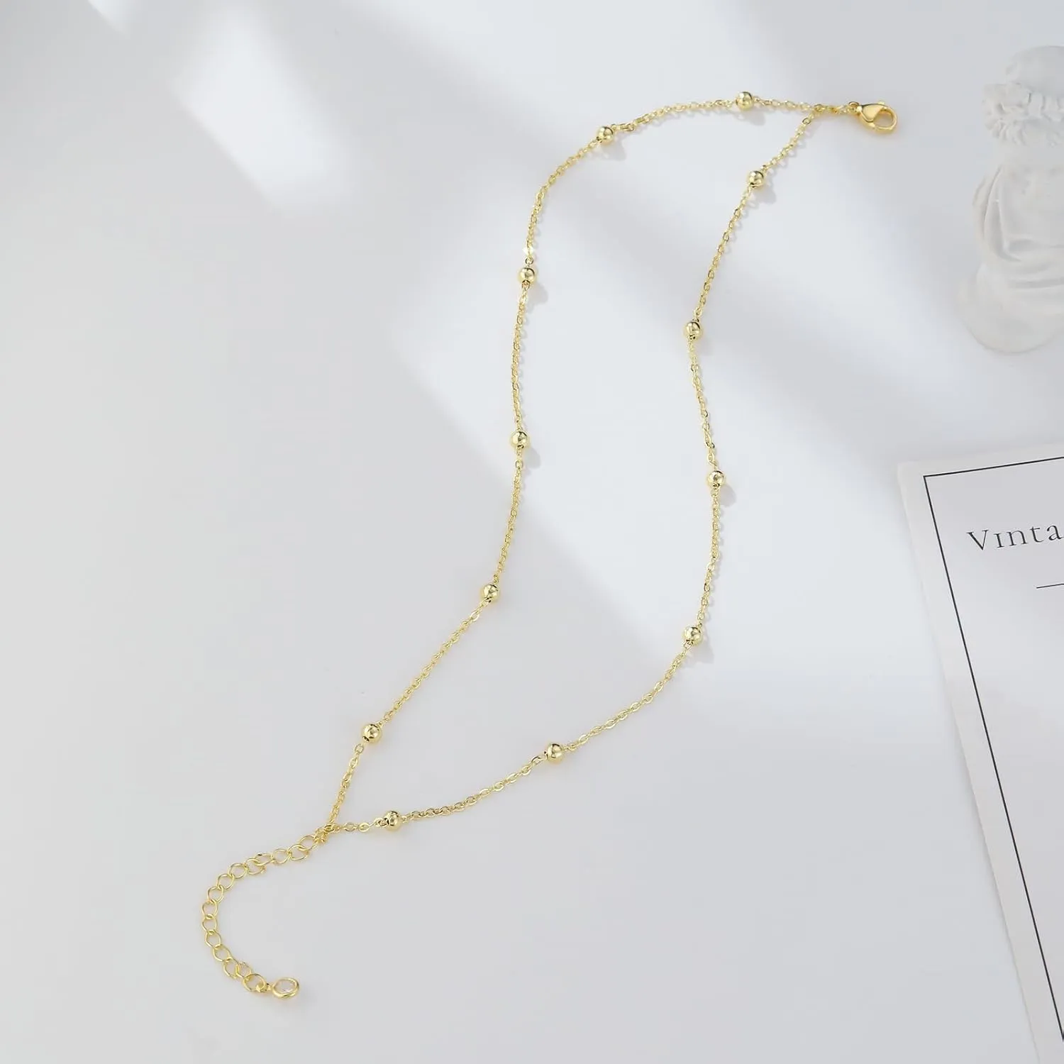 Kyerlyn Dainty Simple Chain Anklet for Women 18k Gold/Silver Plated Summer Beach Beaded Evil Eye Moon Figaro Butterfly Satellite Cuban Pearl Flat Marina Anklet Gift