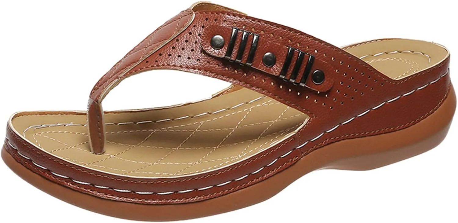 Ladmiple Orthotic Dress Sandals For Women With Arch Support Comfortable Walking Orthopedic Flip Flops Dressy Summer Slides
