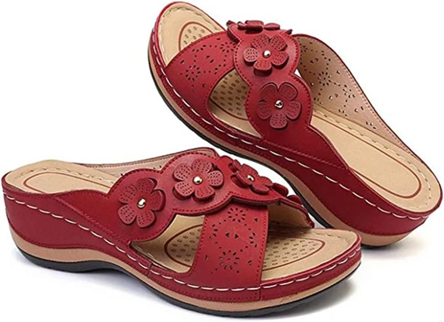 Ladmiple Women's Sandals With Arch Support Orthotic Plantar Fasciitis Orthopedic Flip Flops Summer Dressy Comfortable Slides