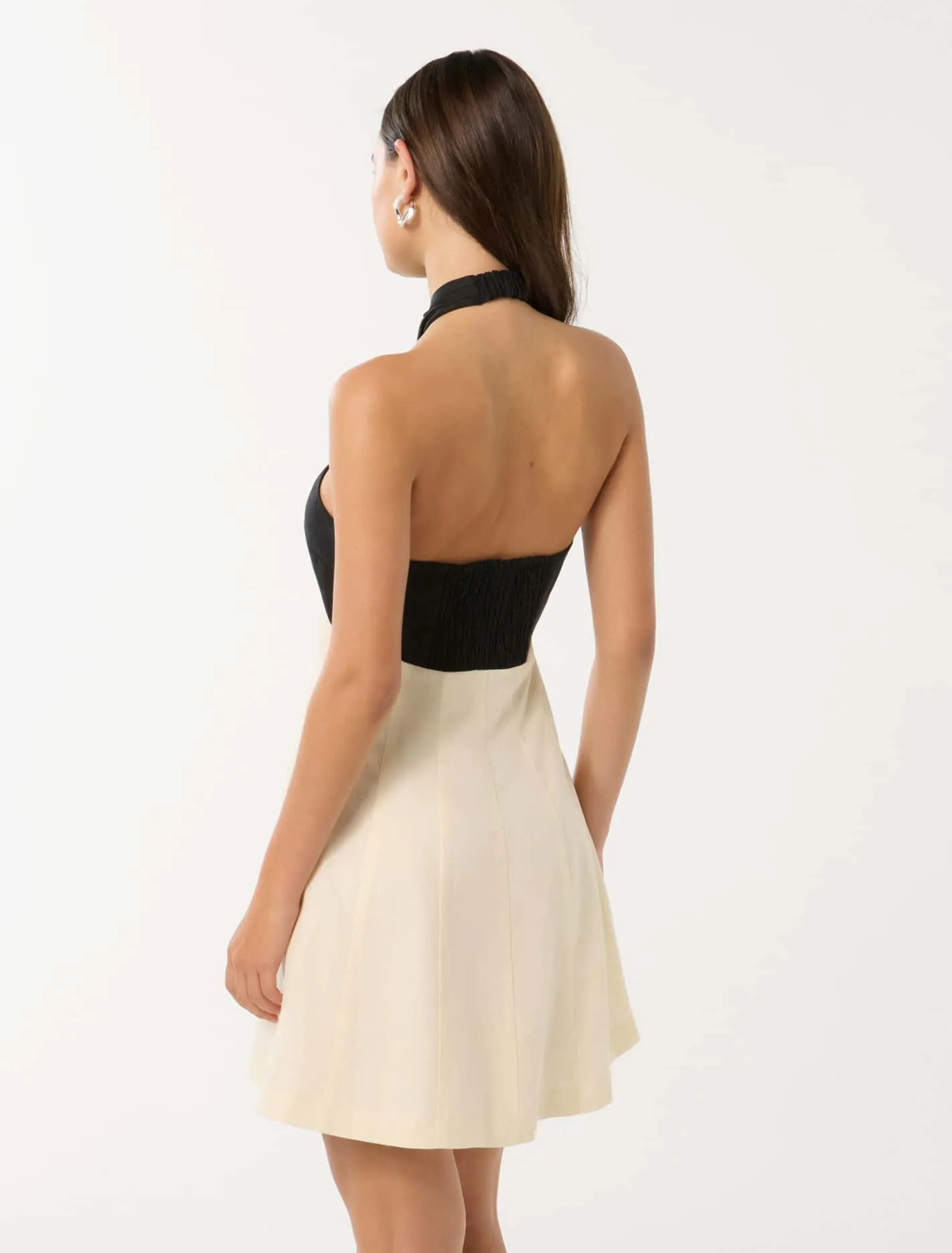 Lea Contrast Halter Neck Mini Dress
