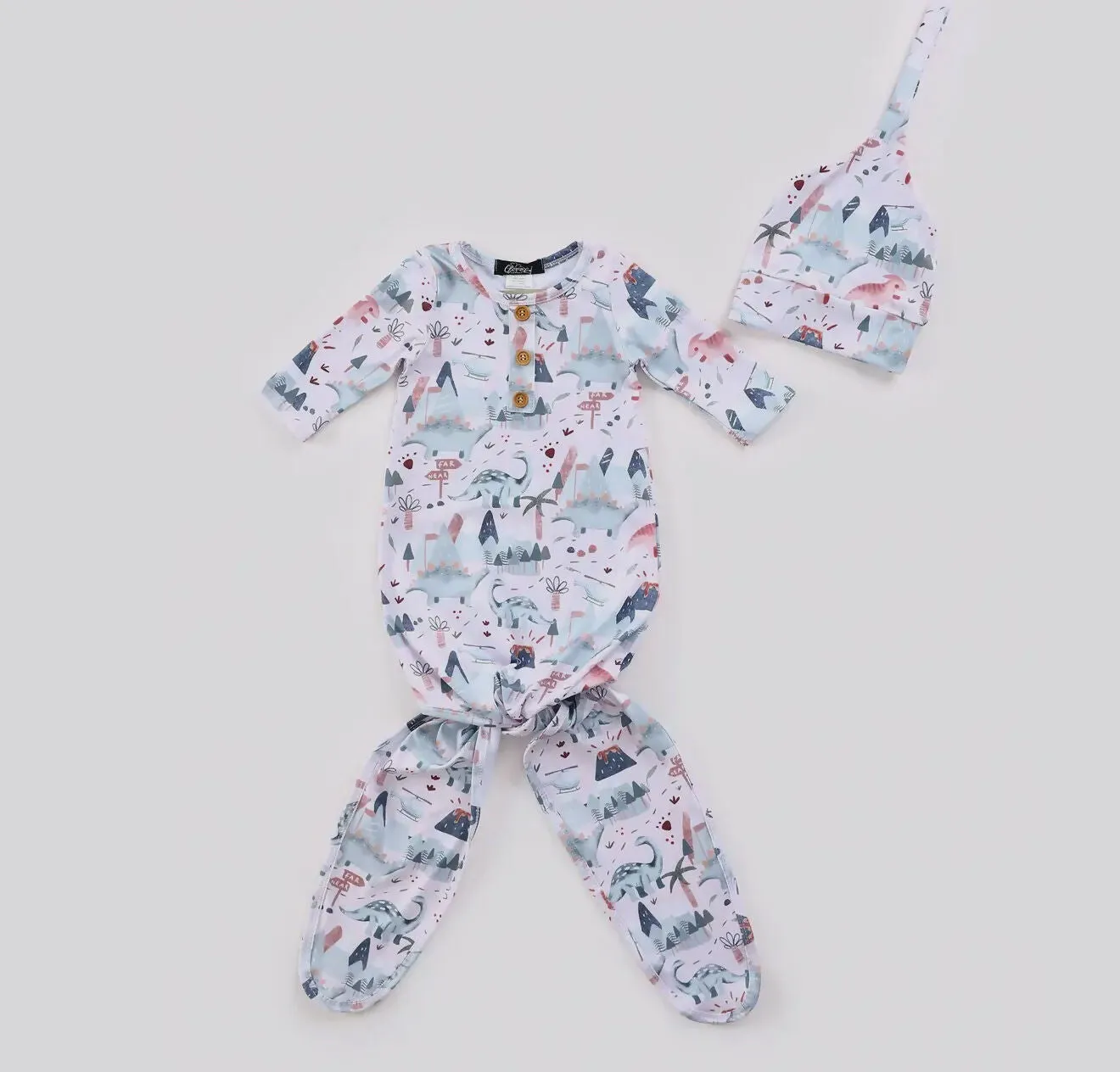 Lil Dino Knotted Gown w/cap