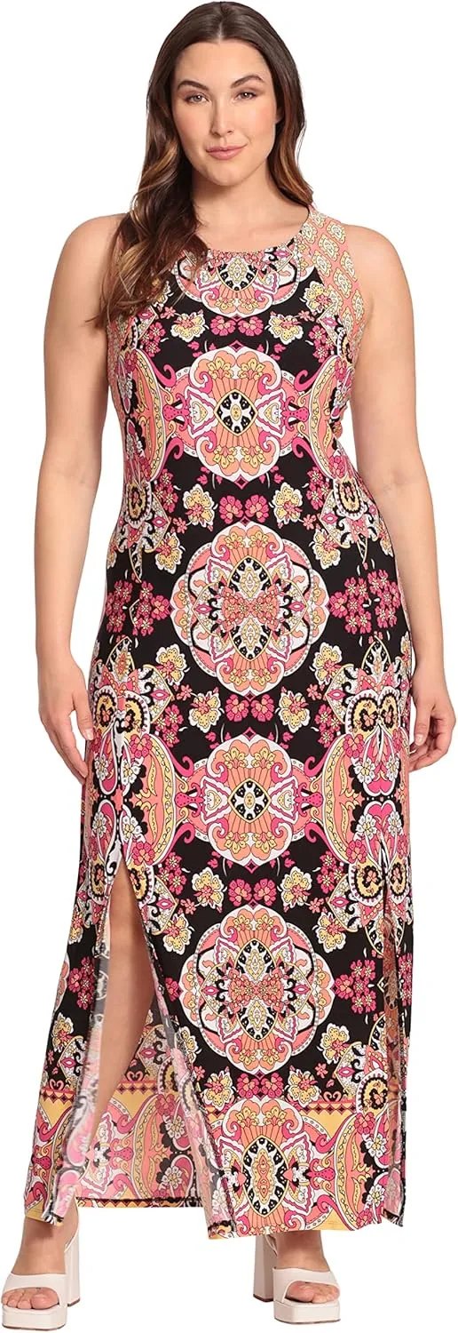 London Times Women's Dual Slit Maxi Dress Vacation Occasion Event Guest of