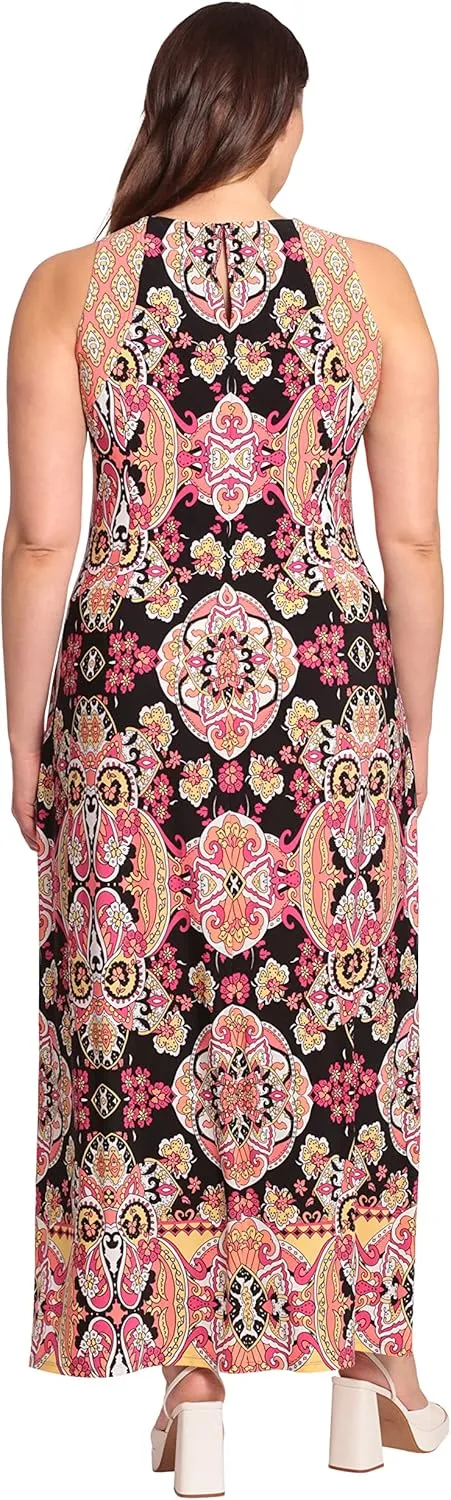 London Times Women's Dual Slit Maxi Dress Vacation Occasion Event Guest of