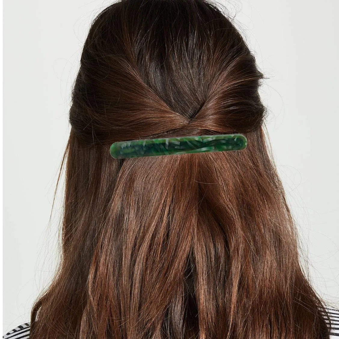 Long Hair Barrettes Stylish French Automatic Hair Clips Ponytail Holders Large Acrylic Resin Hairgrip Clasp Clamp for Women Thick Hair, Fashion Hair Accessories Green Brown Black 3 Pack