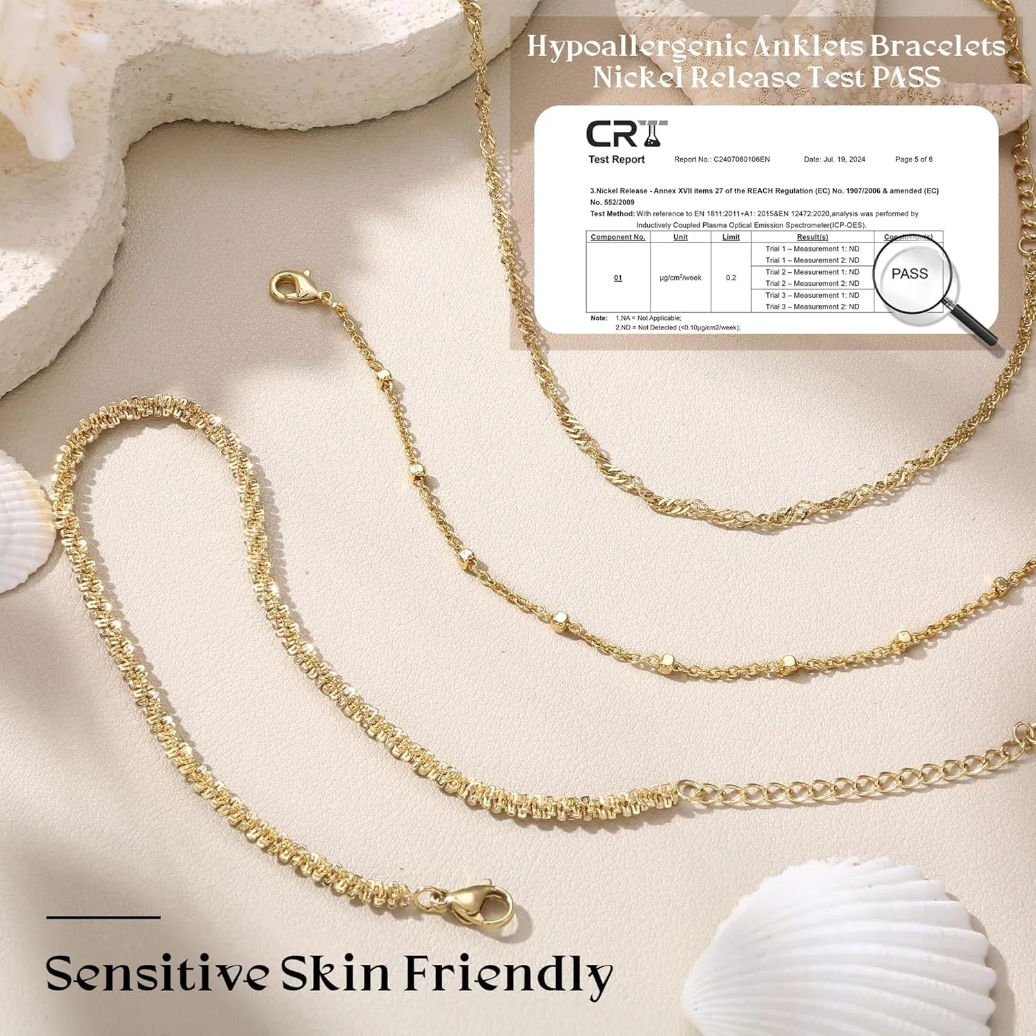 LOYALLOOK Ankle Bracelets for Women Waterproof, 14K Gold Plated Cuban Figaro Link Chain Beaded Anklets Set, Dainty Layered Anklets for Women Non Tarnish Summer Beach Foot Jewelry Adjustable Size