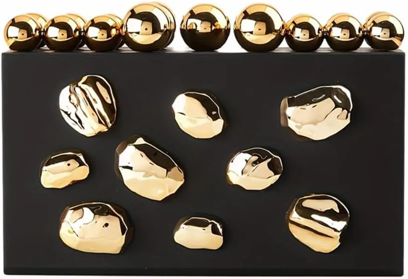 Luxury Acrylic Clutch Box Irregular Stone Purse Handbag Beaded Acrylic Evening Bag for Women Wedding Party Prom