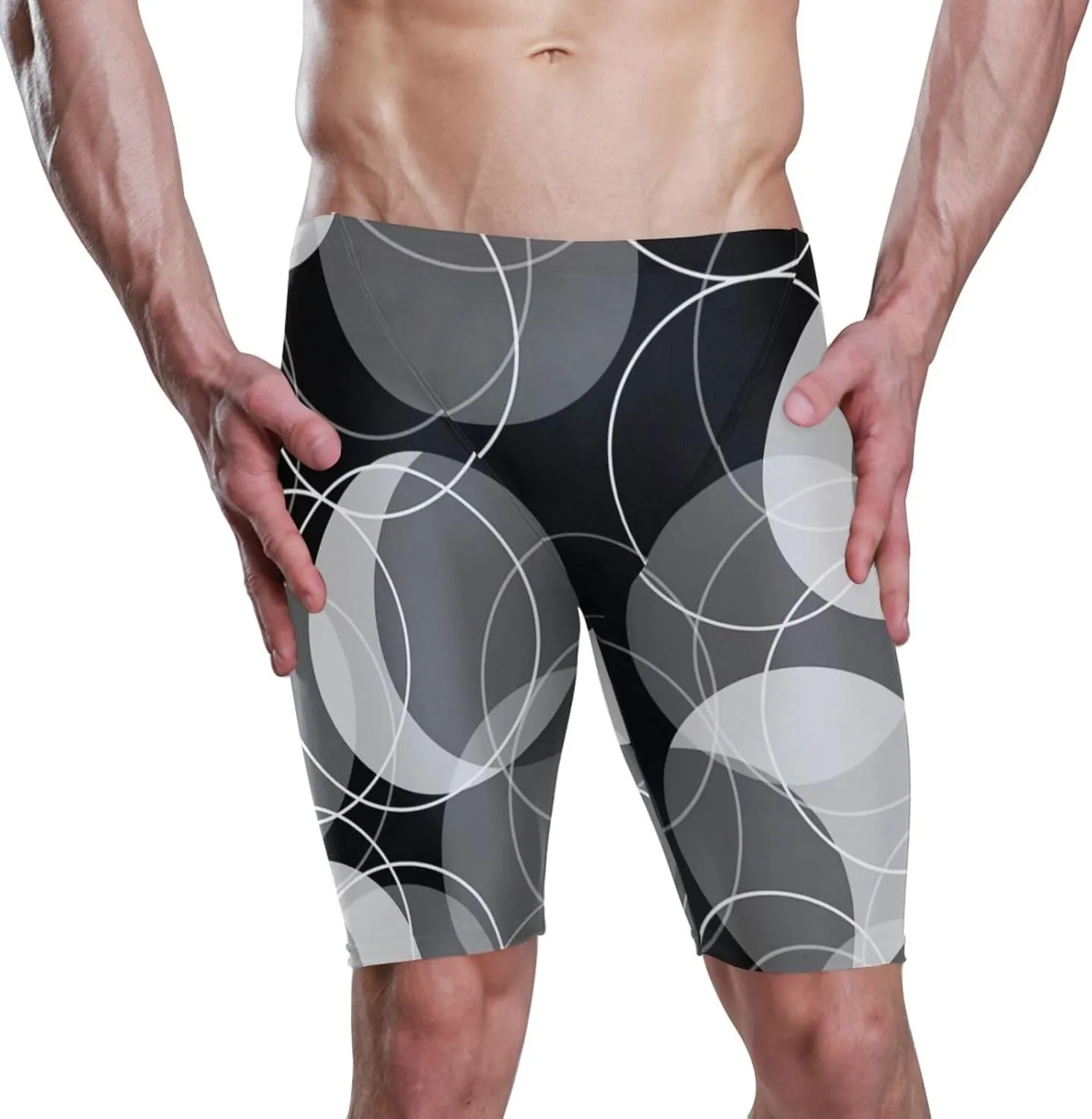 Men Midi Swimwear, Swim Pants Thong Swimsuit Shorts Crotch Outfit(S-3XL)