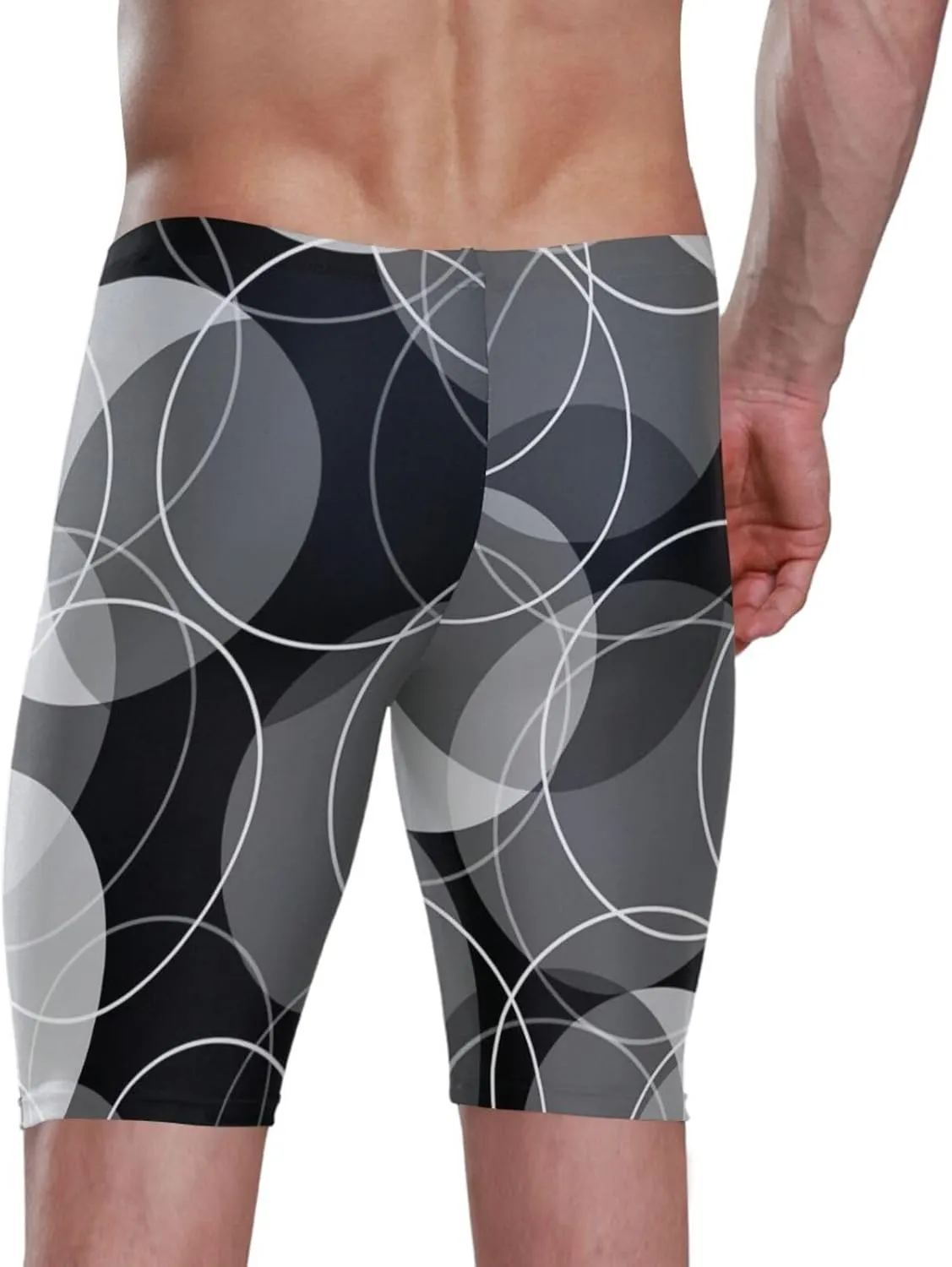 Men Midi Swimwear, Swim Pants Thong Swimsuit Shorts Crotch Outfit(S-3XL)