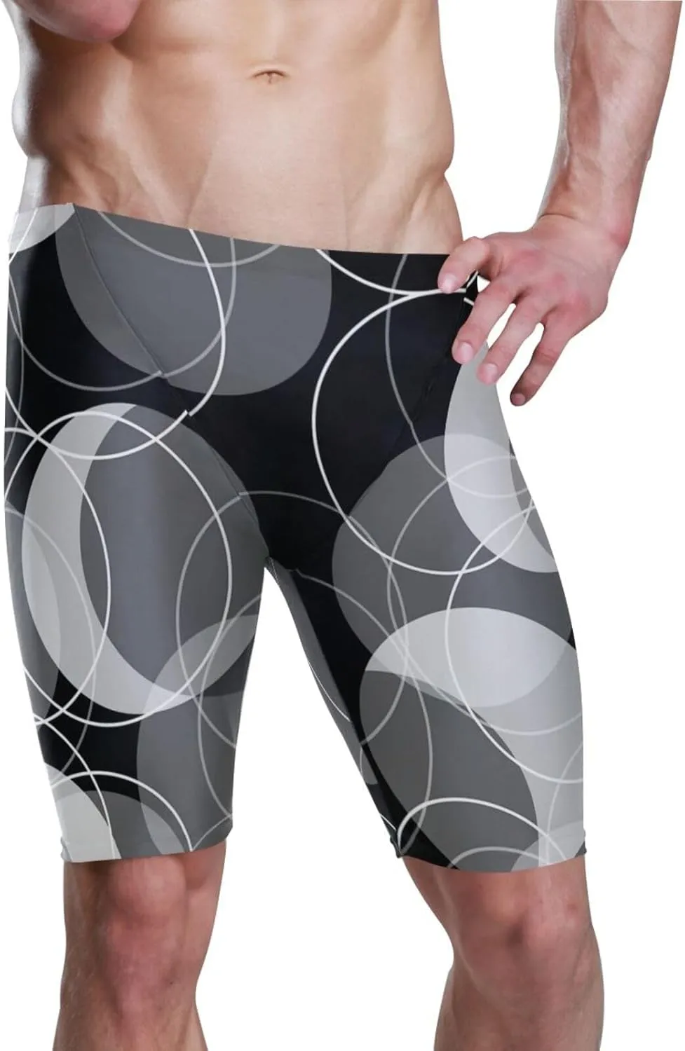 Men Midi Swimwear, Swim Pants Thong Swimsuit Shorts Crotch Outfit(S-3XL)