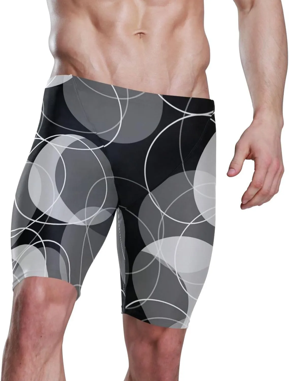 Men Midi Swimwear, Swim Pants Thong Swimsuit Shorts Crotch Outfit(S-3XL)