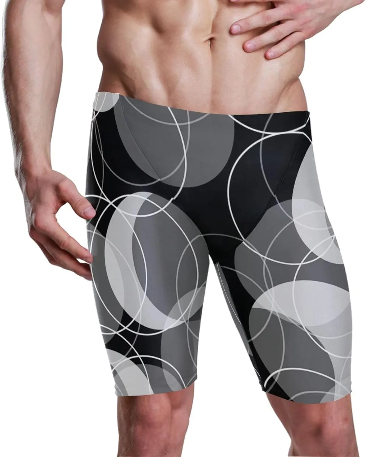 Men Midi Swimwear, Swim Pants Thong Swimsuit Shorts Crotch Outfit(S-3XL)