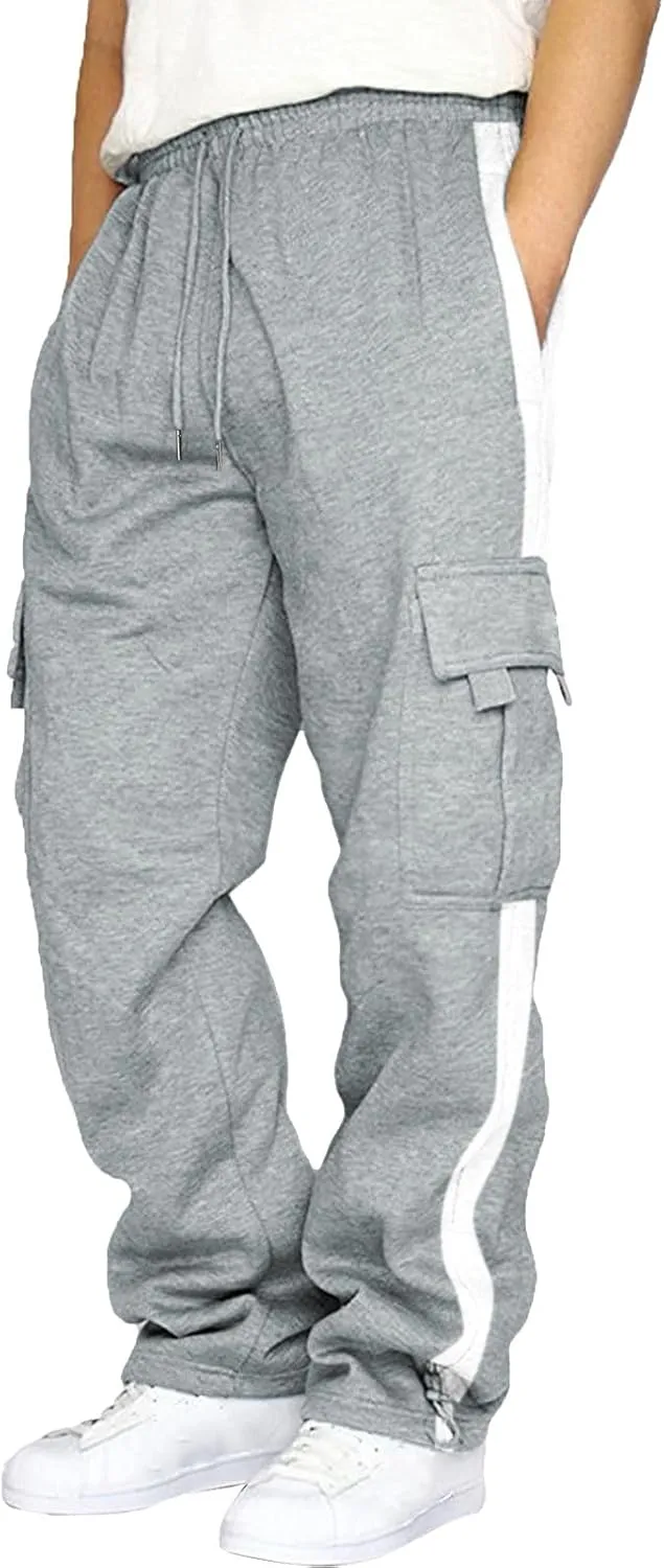 Mens Cargo Pants Relaxed Fit Tactical Pants Outdoor Hiking Athletic Sweatpants with Multi Pockets