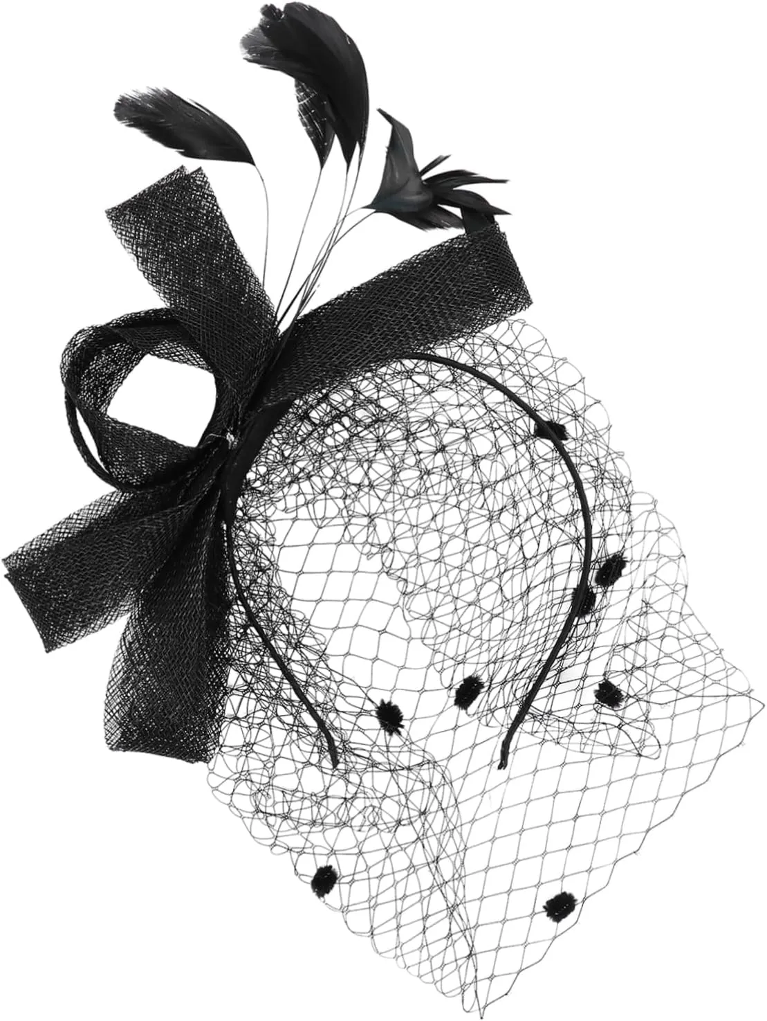 Mesh Topper Bow Headband for Women Elegant Hair Accessory for Festivals and Parties Lightweight Cosplay Hairband with Fine Workmanship Stunning Decorative Headpiece