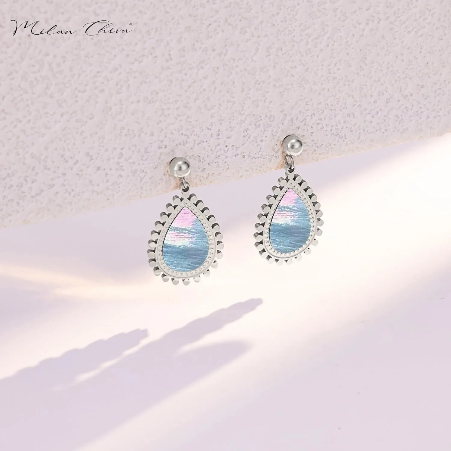 Milan Chiva 14K Gold Plated Dangle Earrings for Women Lightweight Dainty Jewelry