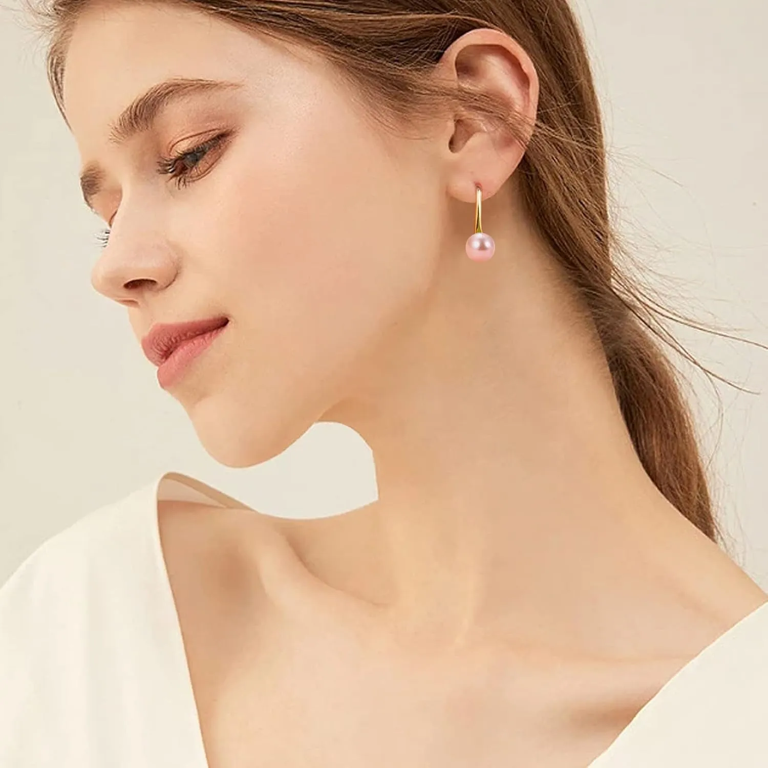 Mother's Day Gifts Pearl Earrings 925 Sterling Silver Drop Dangle Earrings Handmade Pearl Jewelry Birthday Gift for Women