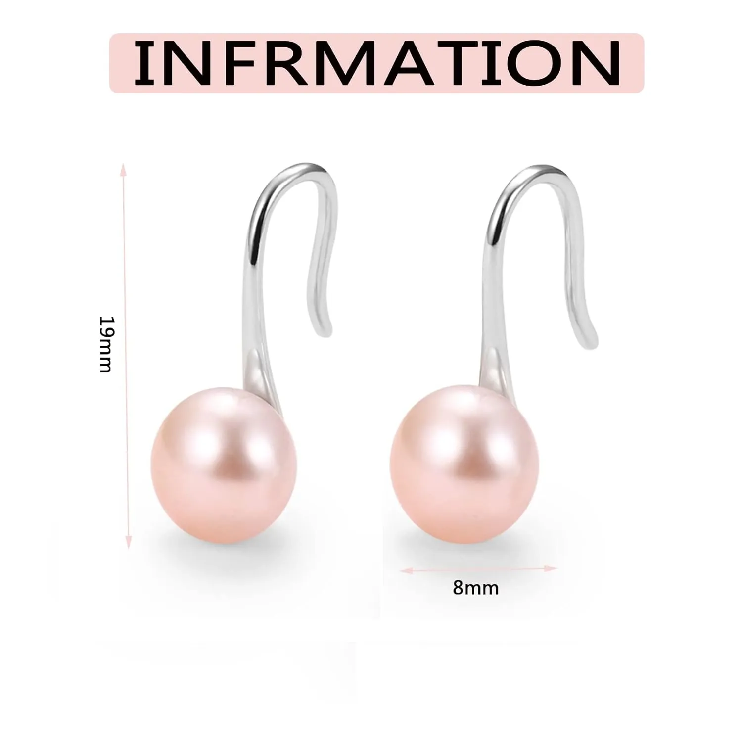 Mother's Day Gifts Pearl Earrings 925 Sterling Silver Drop Dangle Earrings Handmade Pearl Jewelry Birthday Gift for Women