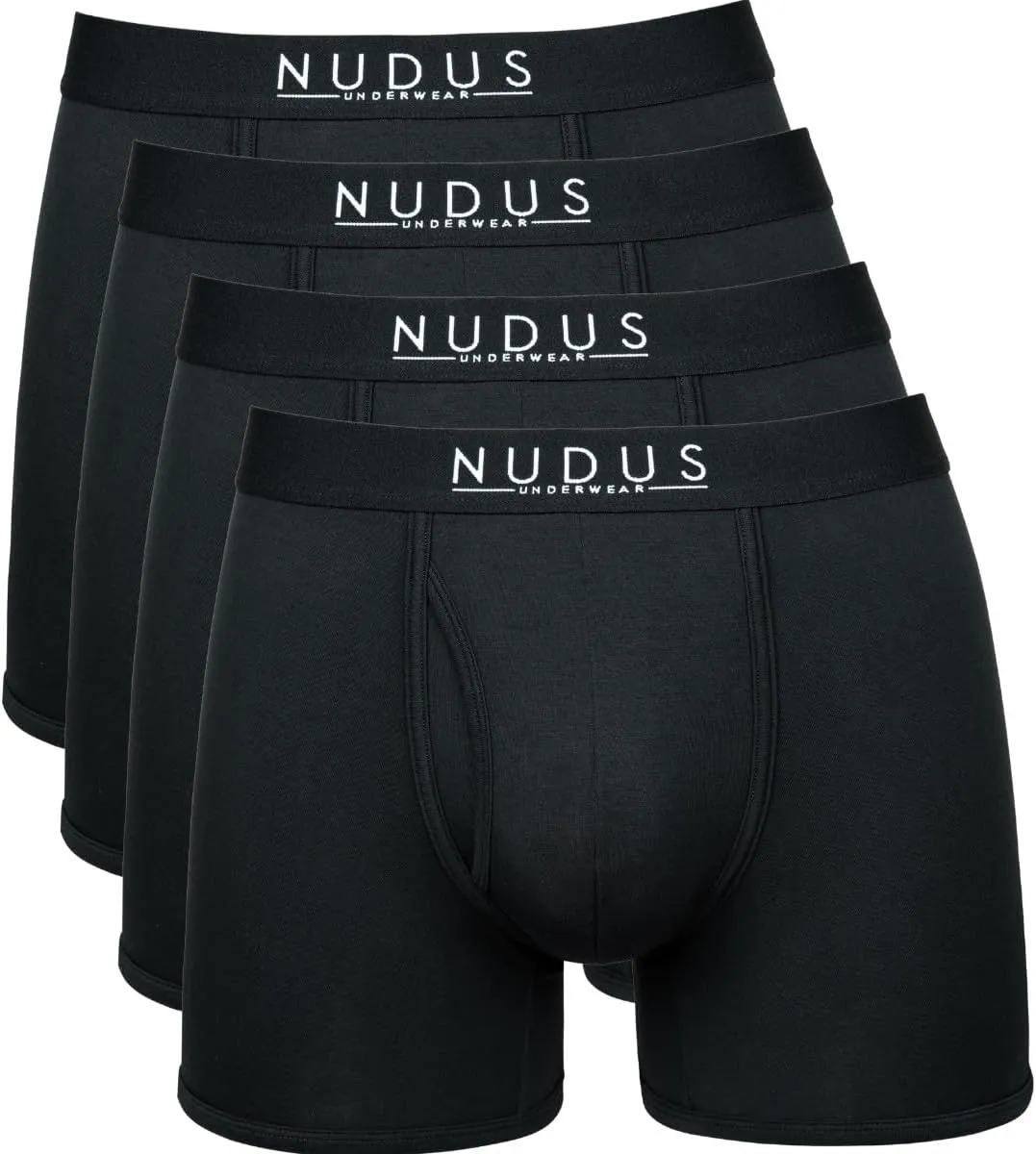 NUDUS Men's Stylish Bamboo Rayon Soft Underwear With Fly - Pack Of 4 Gift Box