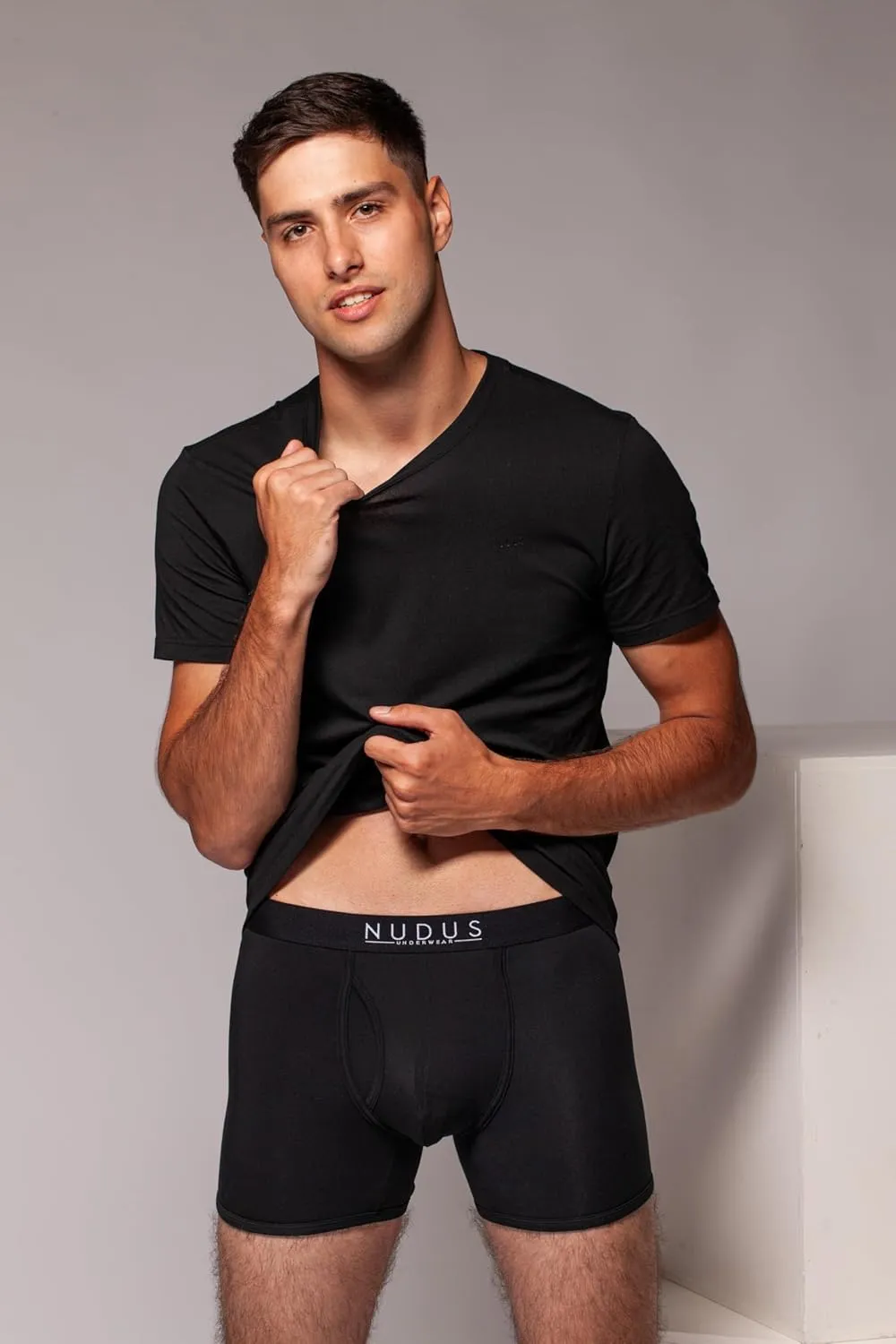 NUDUS Men's Stylish Bamboo Rayon Soft Underwear With Fly - Pack Of 4 Gift Box
