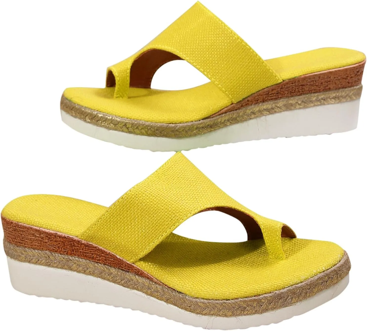 Orthopedic Platform Wedge Sandals for Women Summer Dressy 2025 Comfortable Open Toe Slip on Slides Beach Low Wedge Shoes
