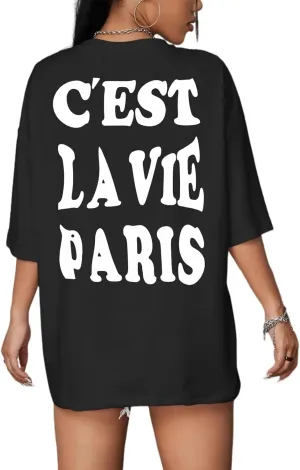 Oversized Tshirts for Women Graphic Tees Vintage Casual Short Sleeve Baggy Shirts Loose Fit Summer