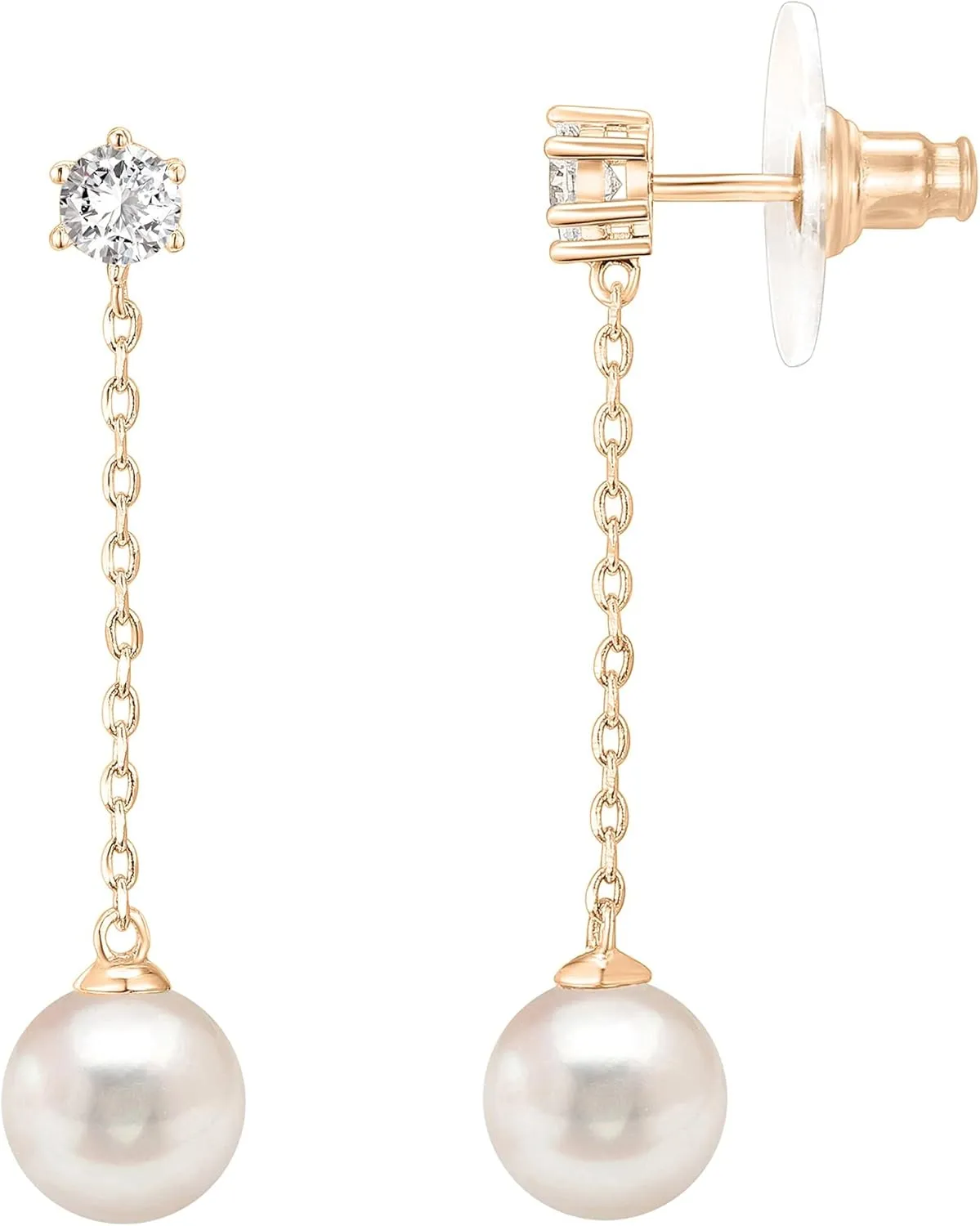 PAVOI 14K Gold Plated Sterling Silver Posts Shell Pearl Dangle Drop Earrings | Bridal Pearl Earrings for Women