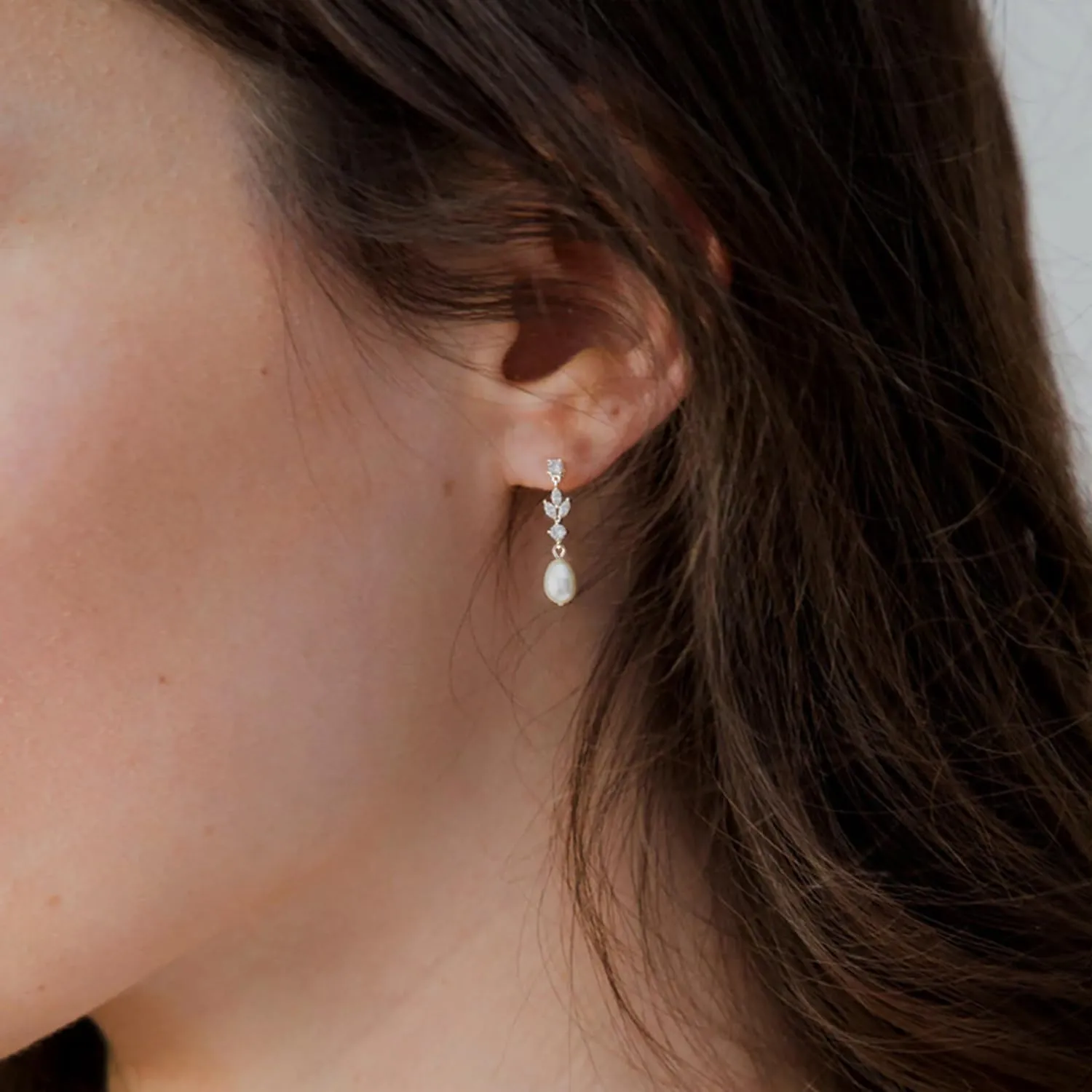 Pearl Earrings for Women - Dainty Gold Dangle Drop Earrings, 14k Gold Plated Cute Bow Design, Hypoallergenic Pearl Studs, Wedding Jewelry Gifts