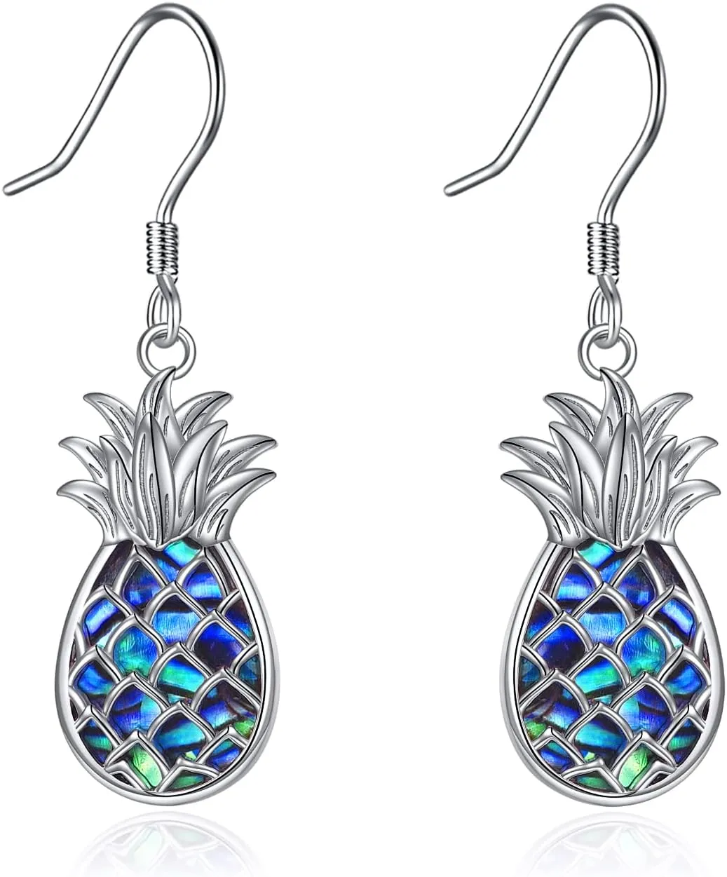 Pineapple Earrings Sterling Silver Abalone Shell Pineapple Dangle Drop Earrings Gifts for Women Jewelry
