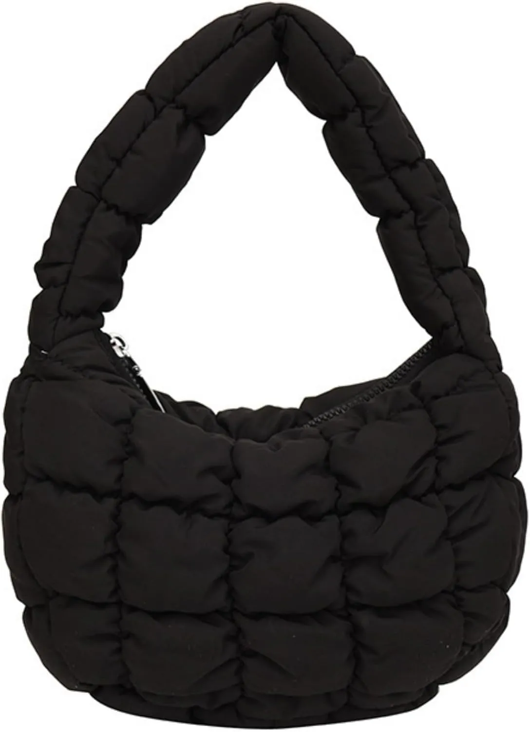 Puffer Bag Women Mini Quilted Cute Bubble Handbag Crescent Wrist Satchel Y2k Purse