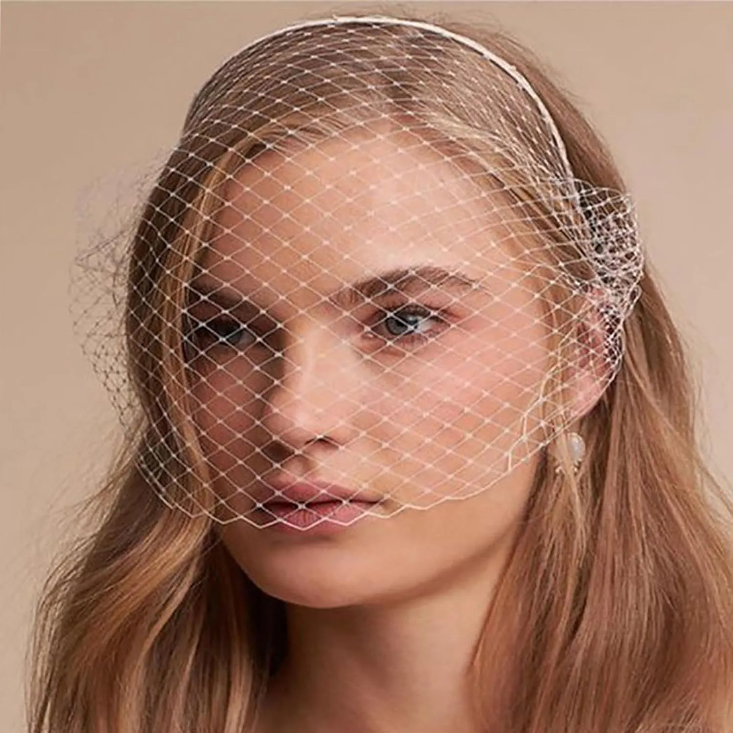 Qiansail Mesh Face Veil Headbands Black Fascinator Headband Tea Party Birdcage Headwear Wedding Hair Accessories for Women