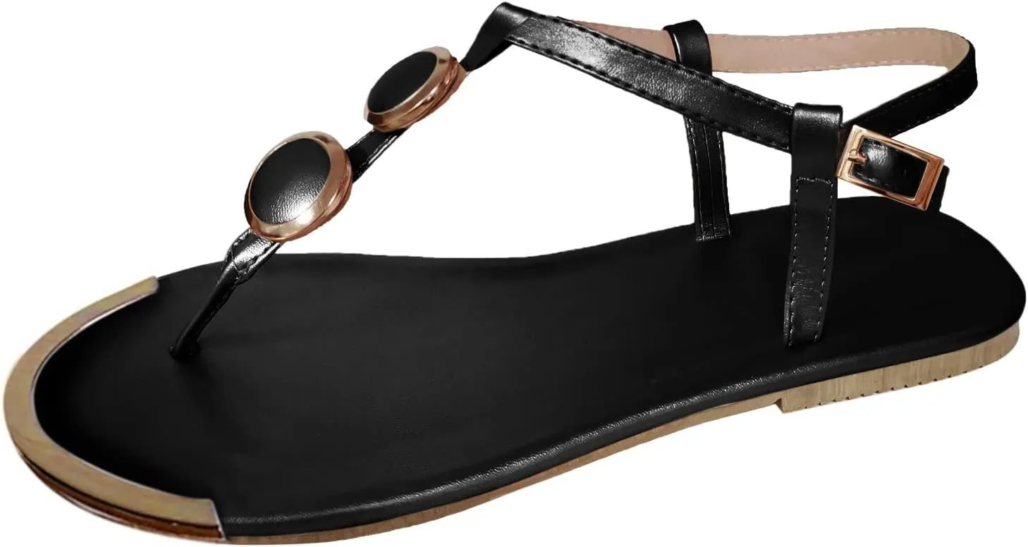 Sandals for Women Casual Elastic Flat Sandals 2025 Summer Beach Vacation Shoes Ankle Strap Flip Flops Sandal