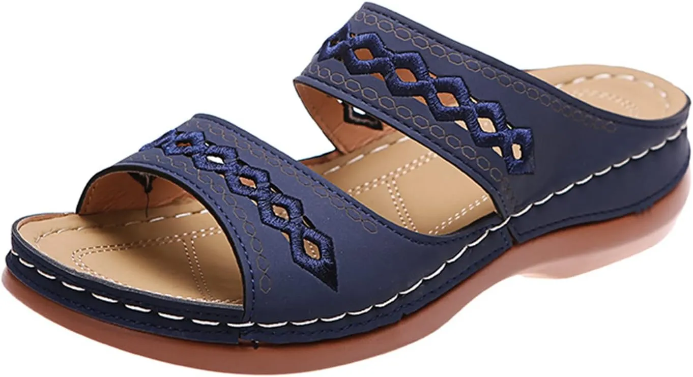 Sandals Women Dressy Summer Flat Island Cute Casual Beach Shoes Orthotic Flip Flops Slides Orthopedic Slippers 2025
