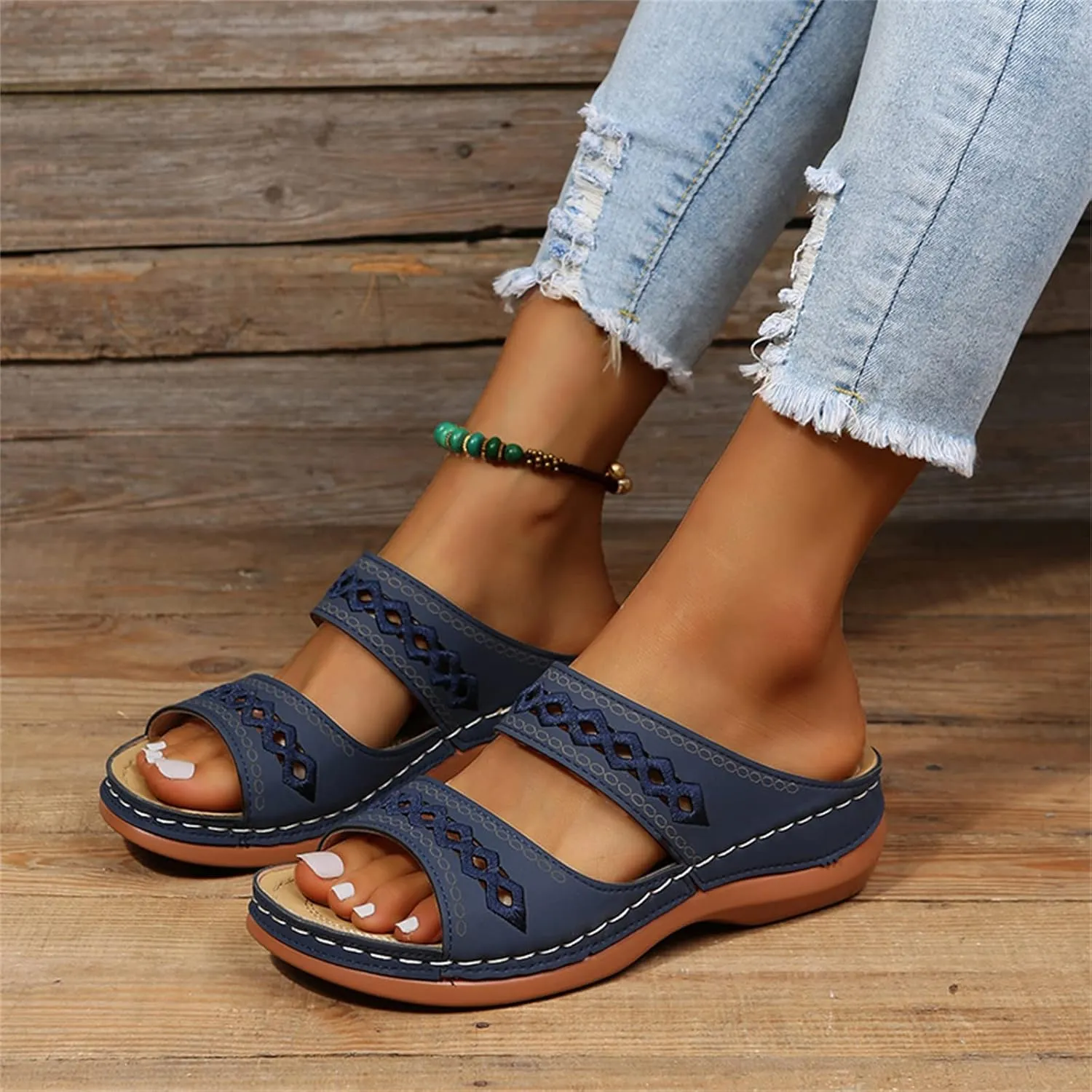 Sandals Women Dressy Summer Flat Island Cute Casual Beach Shoes Orthotic Flip Flops Slides Orthopedic Slippers 2025