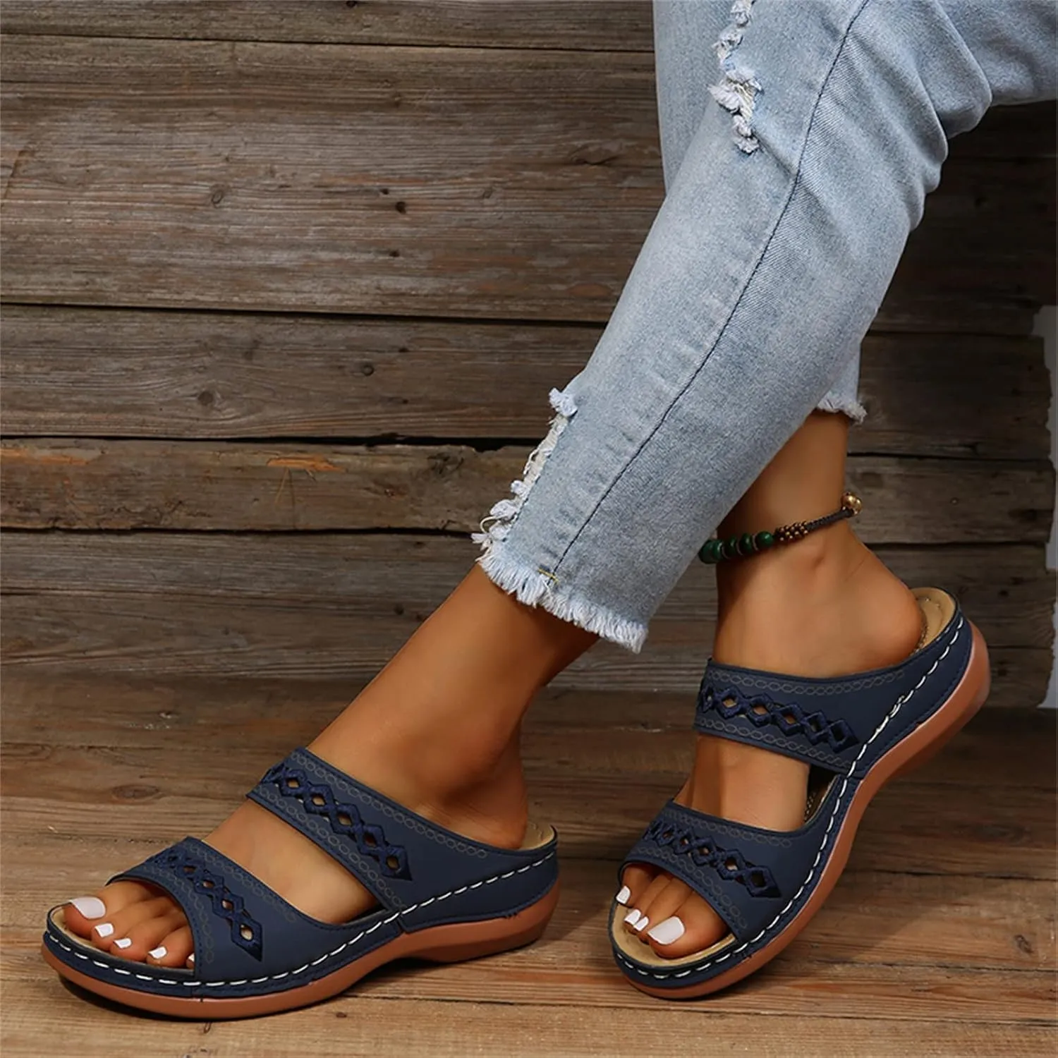 Sandals Women Dressy Summer Flat Island Cute Casual Beach Shoes Orthotic Flip Flops Slides Orthopedic Slippers 2025