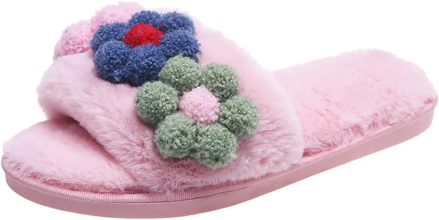SBGMoSJ Indoor House Slippers for Guests Mens Slipper Booties Memory Foam House Slippers Spa Slippers for Women Rubber Christmas Garland Gifts for Women 2023