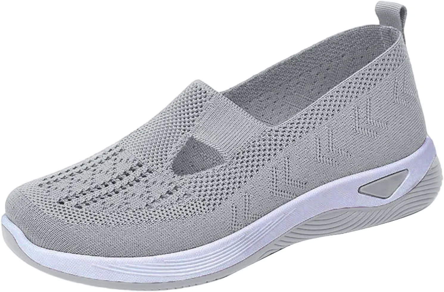 Shoes Women's Woven Breathable Slip On Walking Sneakers Foam Shoes with for Cross Country Activities (6.5 UK Gray)