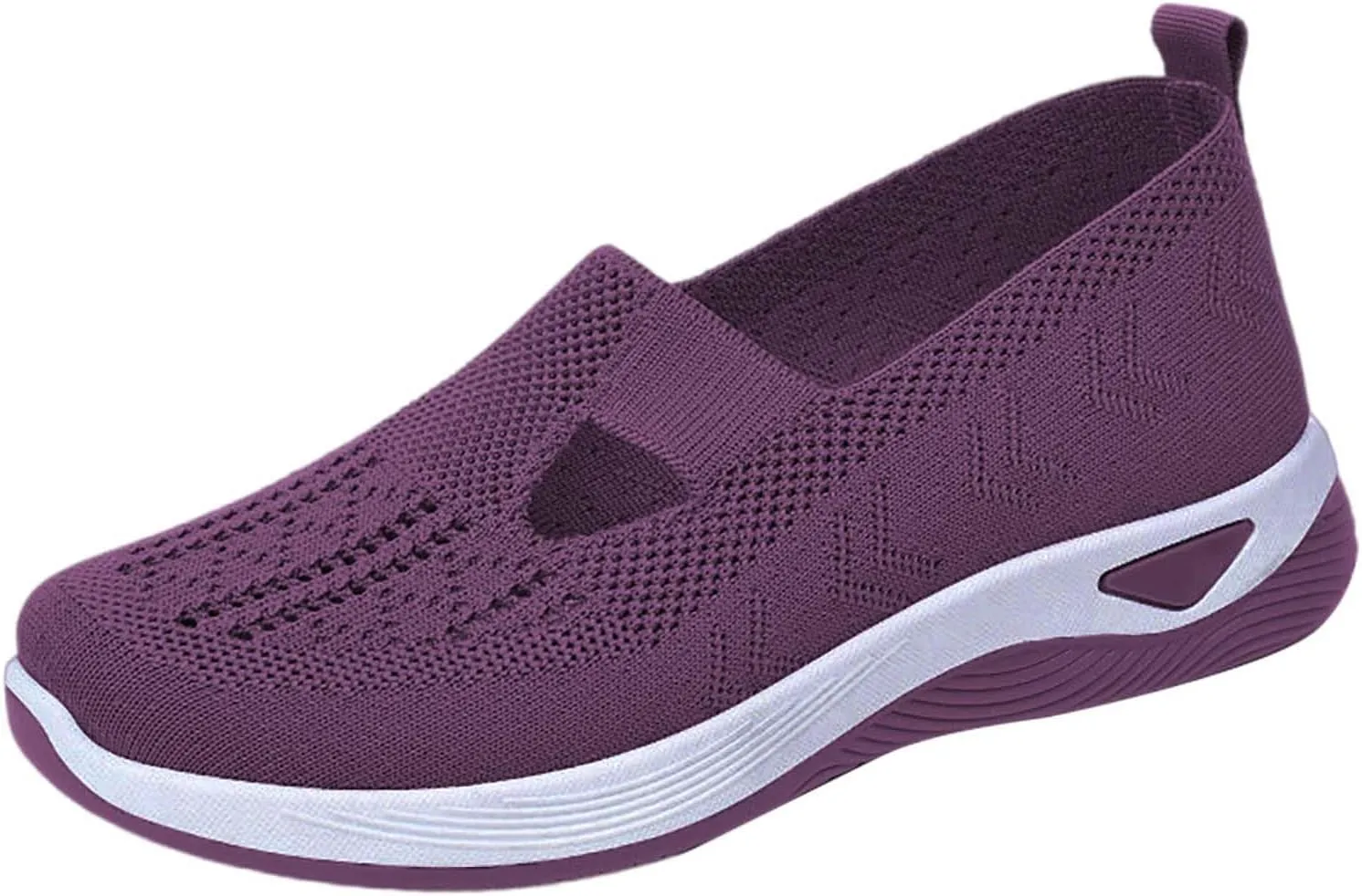 Shoes Women's Woven Breathable Slip On Walking Sneakers Foam Shoes with for Cross Country Activities (6.5 UK Purple)