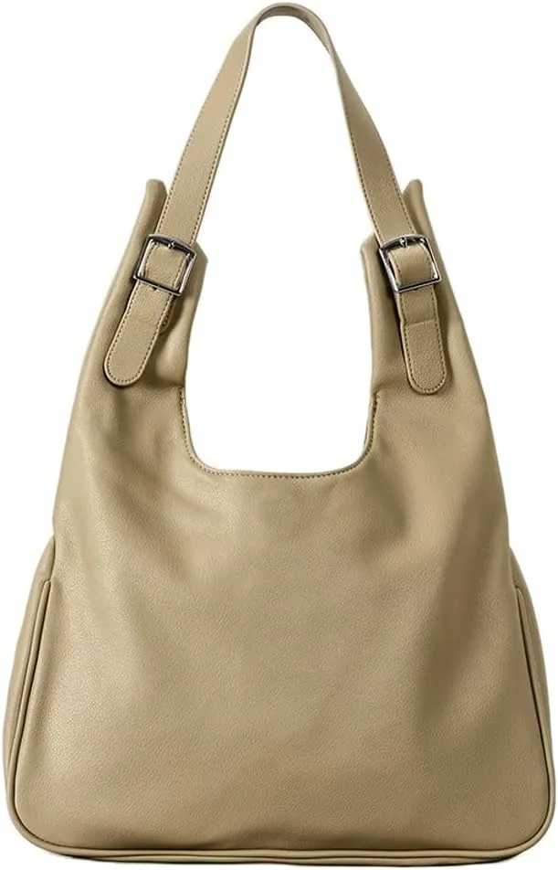 Slouchy PU Leather Hobo Bags Women Trendy Underarm Shoulder Bag Crescent Crossbody Purse Mini Summer Satchel Tote Handbag