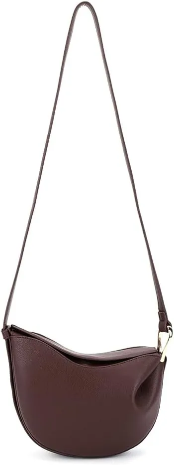 Small Crescent Crossbody Bags Dumpling PU Shoulder Purses Mini Trendy Designer Luxury Faux Leather Hobo Saddle Bag for Women