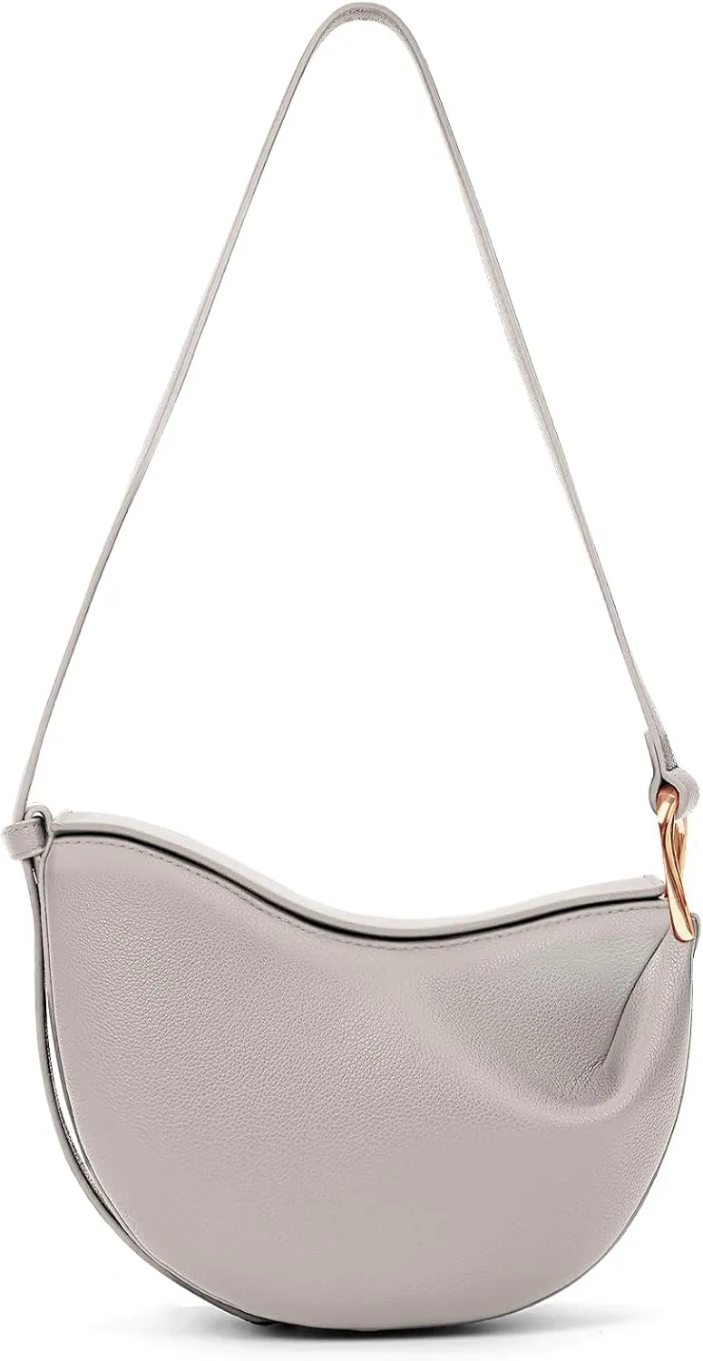 Small Crescent Crossbody Bags Dumpling PU Shoulder Purses Mini Trendy Designer Luxury Faux Leather Hobo Saddle Bag for Women