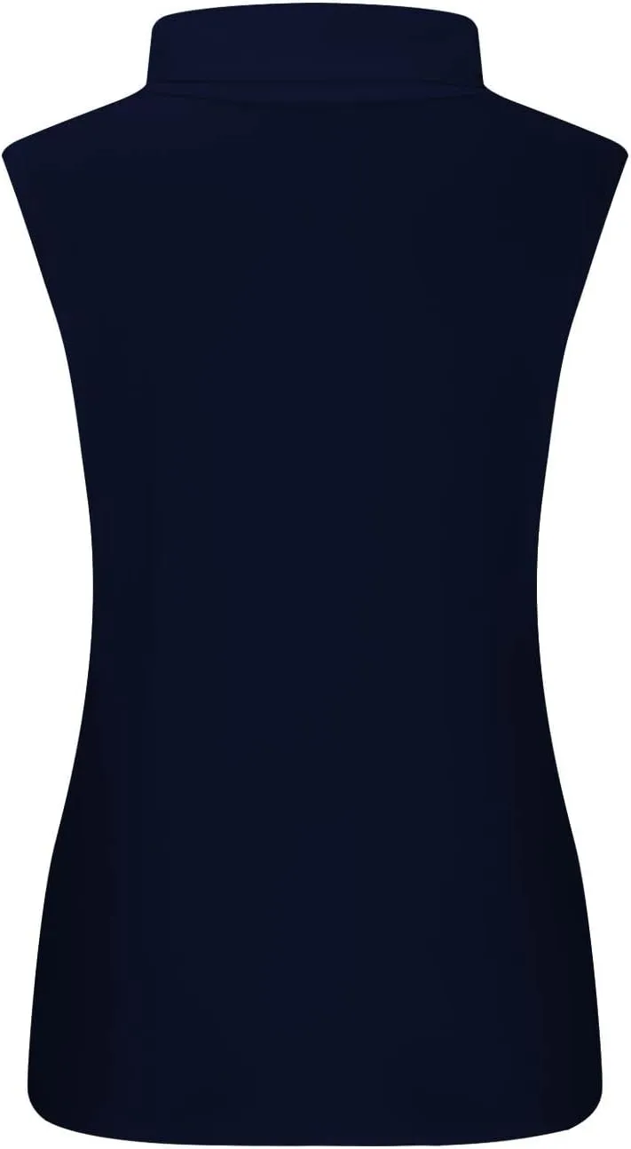 Summer Tops 2025 Womens Mock Tank Tops Plus Size Fitted Stretch Turtleneck Sleeveless Undershirts Casual Dressy Blouse