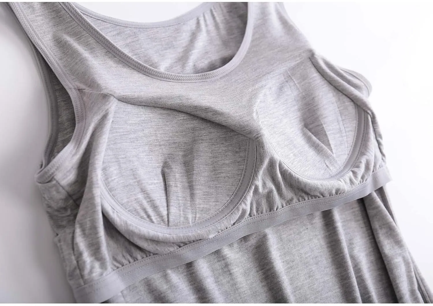 Tank Tops with Built in Bras Padded Stretch Casual Camisole Trendy Solid Color Cami Shirts Summer Basic Tops