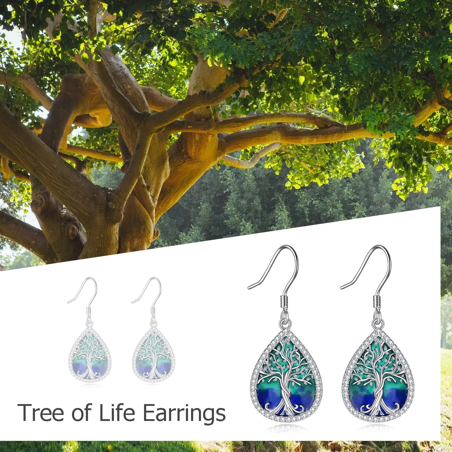 Tree of Life Sterling Silver Celtic Earrings with Enamel
